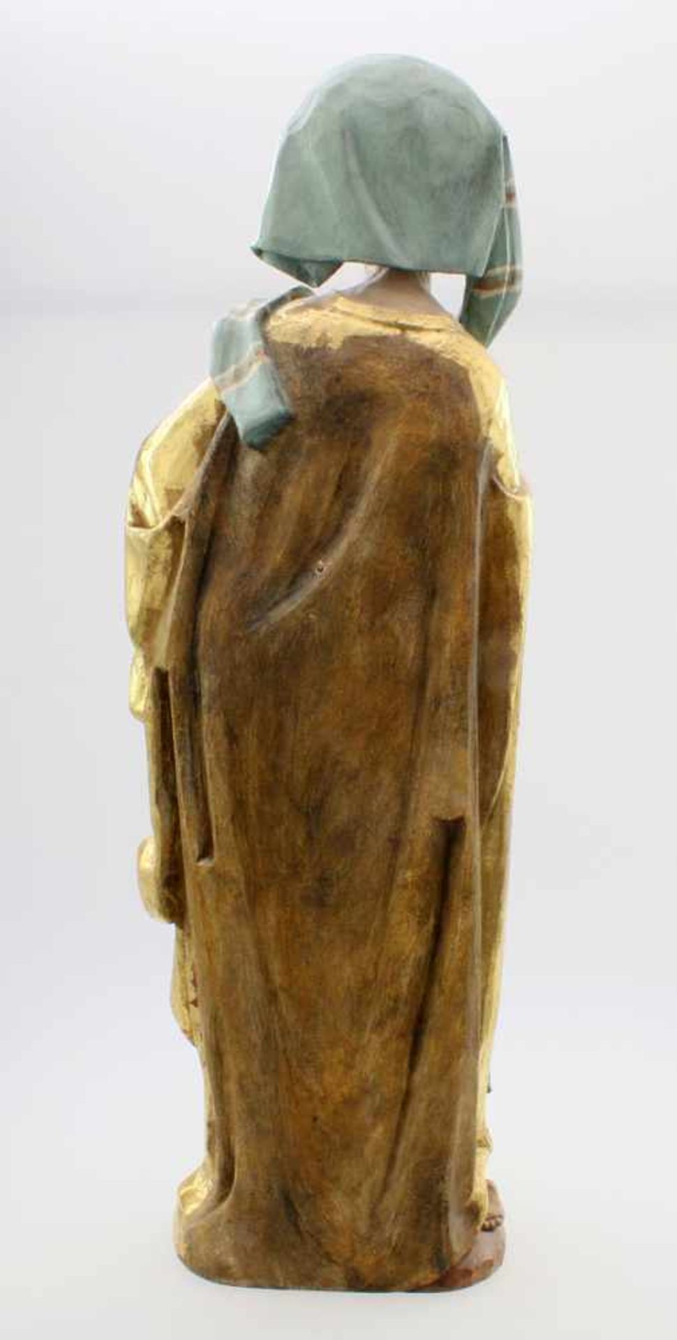 Große Holzfigur - Heilige Verena Polychrom- und goldstaffiert, feine Schnitzerei, Verena mit - Bild 3 aus 4