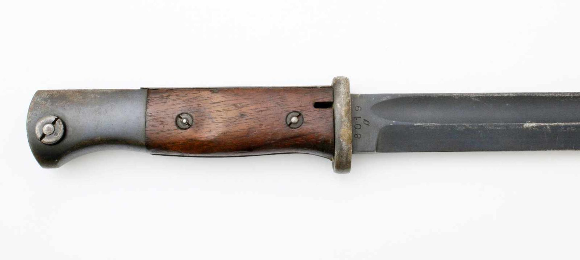 3. Reich - Seitengewehr M1884/98 3. Modell Gekehlte Rückenklinge, Herst. E. u. F. Hörster, - Bild 3 aus 4