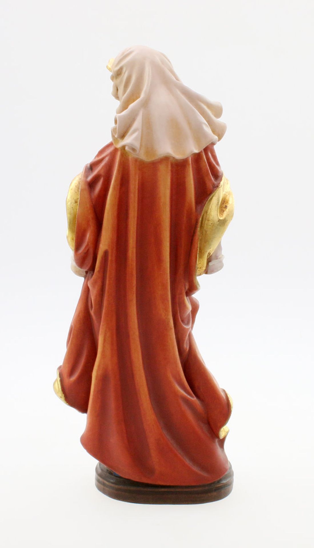 Handgeschnitzte Figur - Heilige Agnes Polychrom- und goldstaffiert, feine Schnitzerei, in der - Bild 3 aus 4