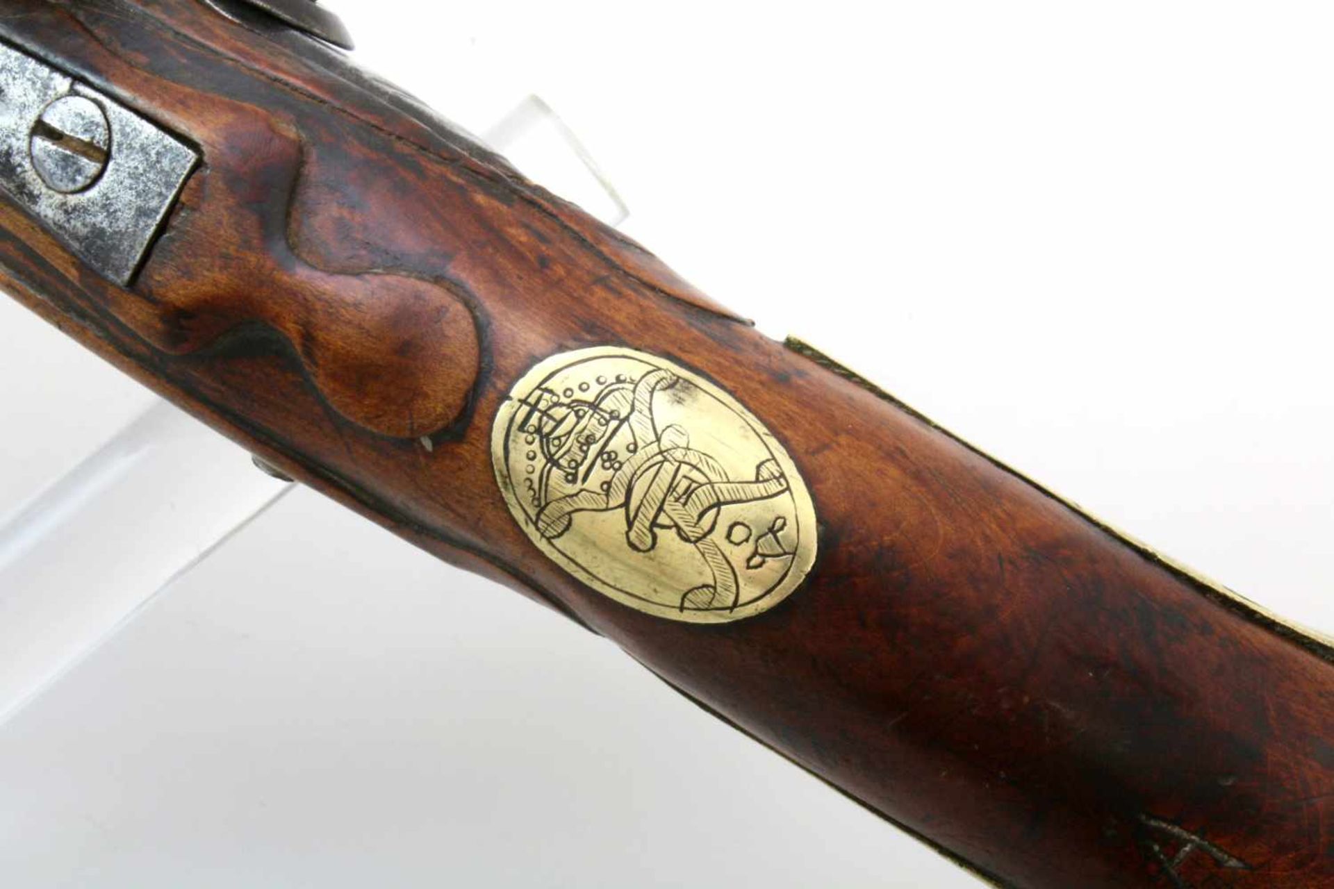 Altpreussische Kavallerie-Steinschlosspistole Modell 1742 Runder, glatter Lauf im Cal. 17,2mm, - Bild 8 aus 9