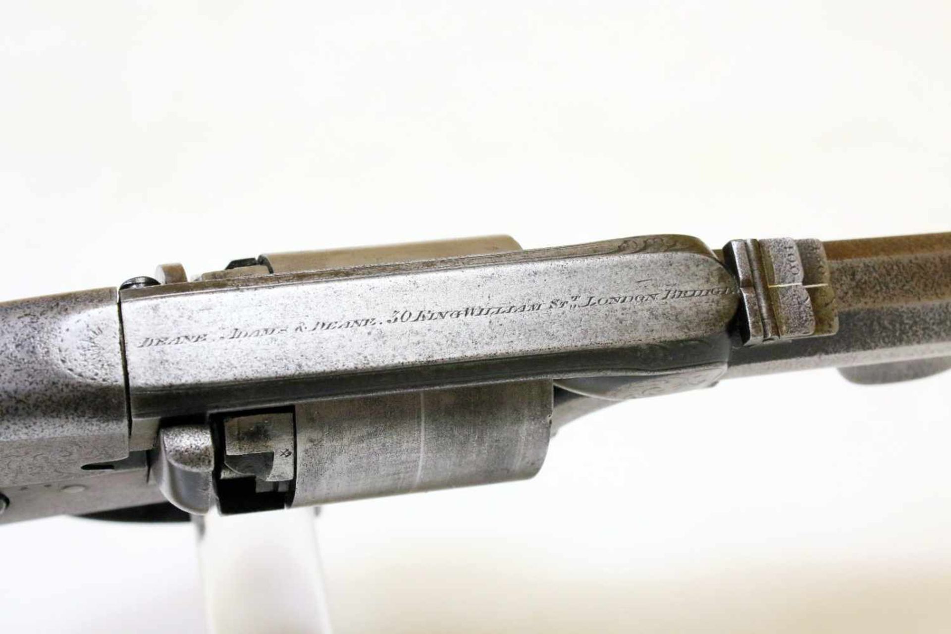 Seltenes Perkussionsrevolvergewehr - Dean Adams & Dean um 1855 Cal. 8,9mm Perk. (wohl .380), Zustand - Bild 9 aus 12