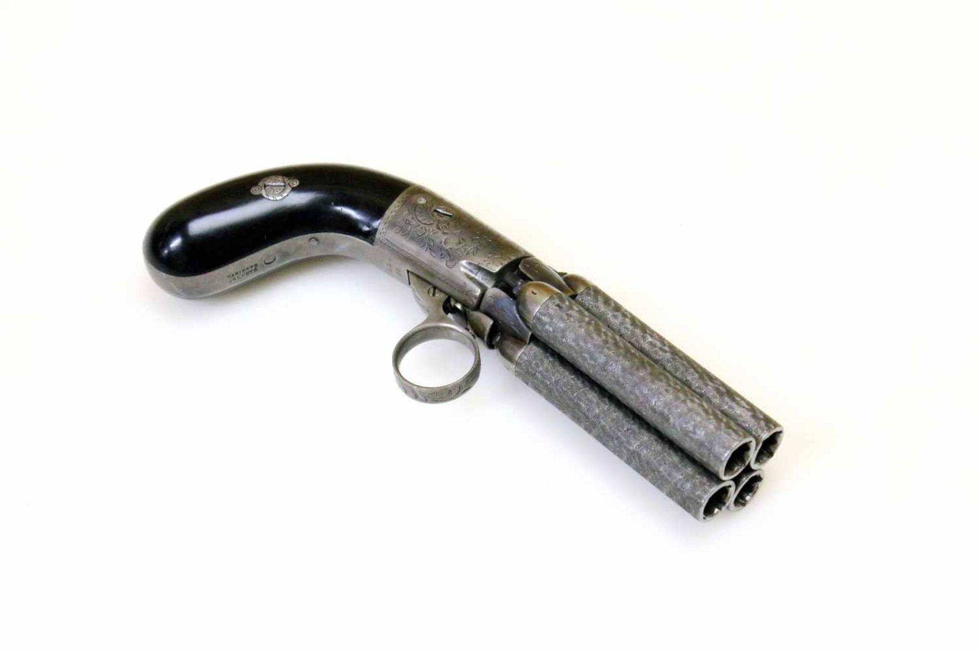 Bündelrevolver - Mariette, Liège um 1855 Cal. 9mm Perk. (wohl .36), Zustand 1. 4-schüssiges, - Bild 2 aus 8