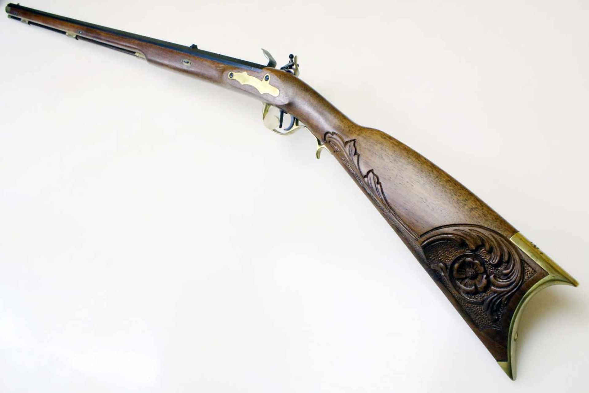 Steinschlossbüchse - Typ "Squirrel Rifle" von Bondini Vielfach gezogener Oktagonlauf im Cal. .45. - Bild 7 aus 12