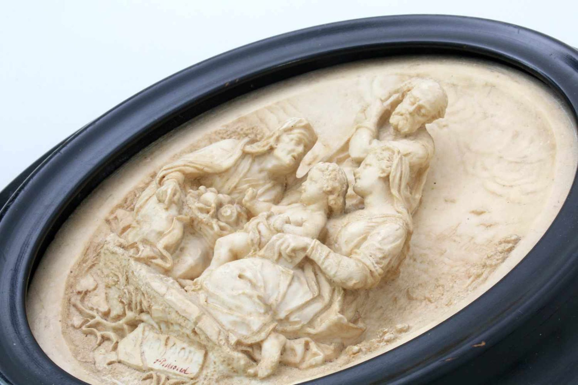 Meerschaumrelief "Heilige Familie" - Frankreich um 1840 Fein gearbeitetes Relief, detaillierte - Bild 3 aus 5