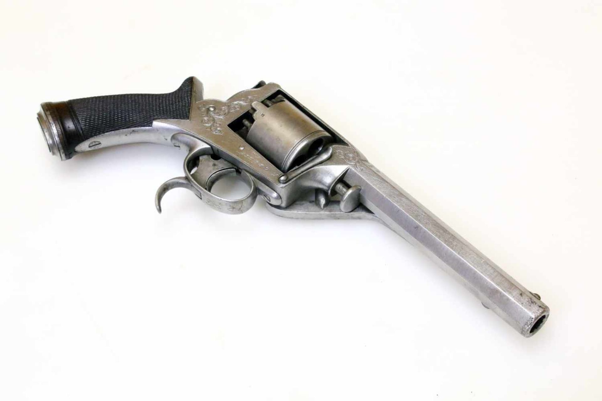 Perkussionsrevolver - Tranter 2. Model (Doppelabzug) um 1855 mit Tasche Cal. .422 Perk., Zustand 1-. - Bild 3 aus 13