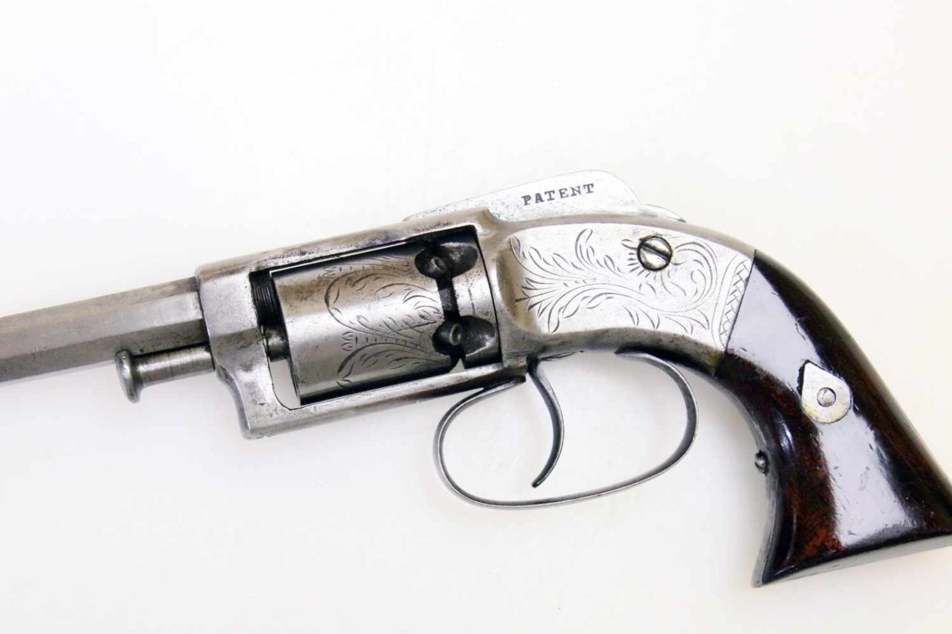 Seltener Perkussionsrevolver - Josiah Ells "Double Action" Pocket 2nd Model um 1855 Cal. .28 - Bild 6 aus 8