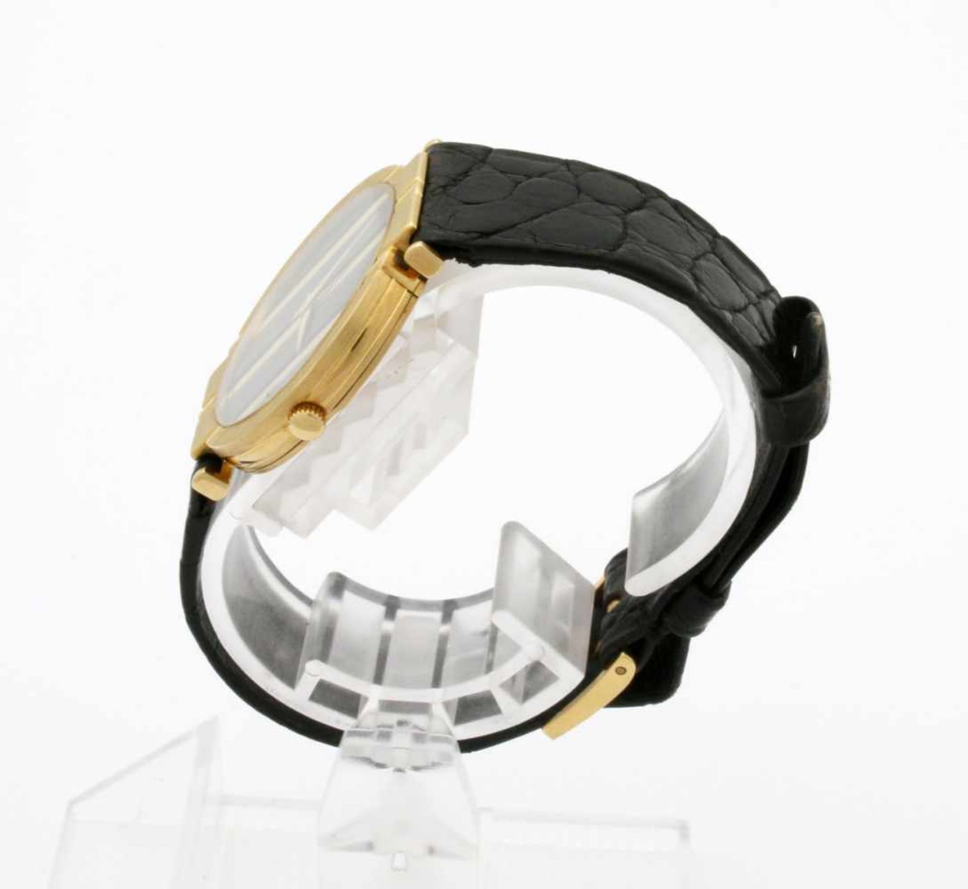 Armbanduhr Piaget Polo - Gelbgold Quarzwerk, Gehäuse GG 750, Ø 31 mm, schwarzes Zifferblatt, - Bild 6 aus 7