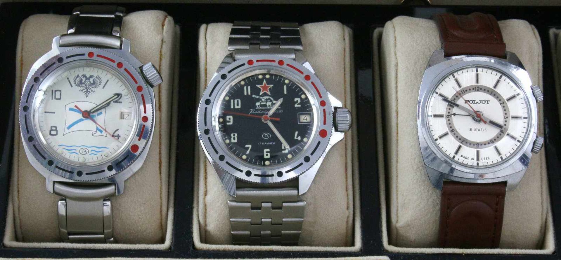 Sammlung Armbanduhren - 10 Stück - Russland, USA, China Vostok Desert Shield, Handaufzug, 200 m - Bild 5 aus 6