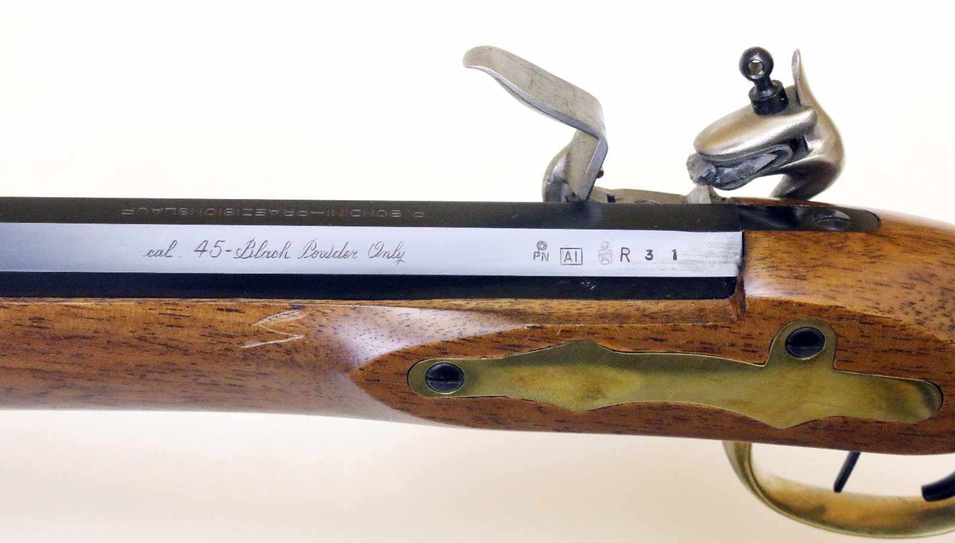 Steinschlossbüchse - Typ "Squirrel Rifle" von Bondini Vielfach gezogener Oktagonlauf im Cal. .45. - Bild 12 aus 12