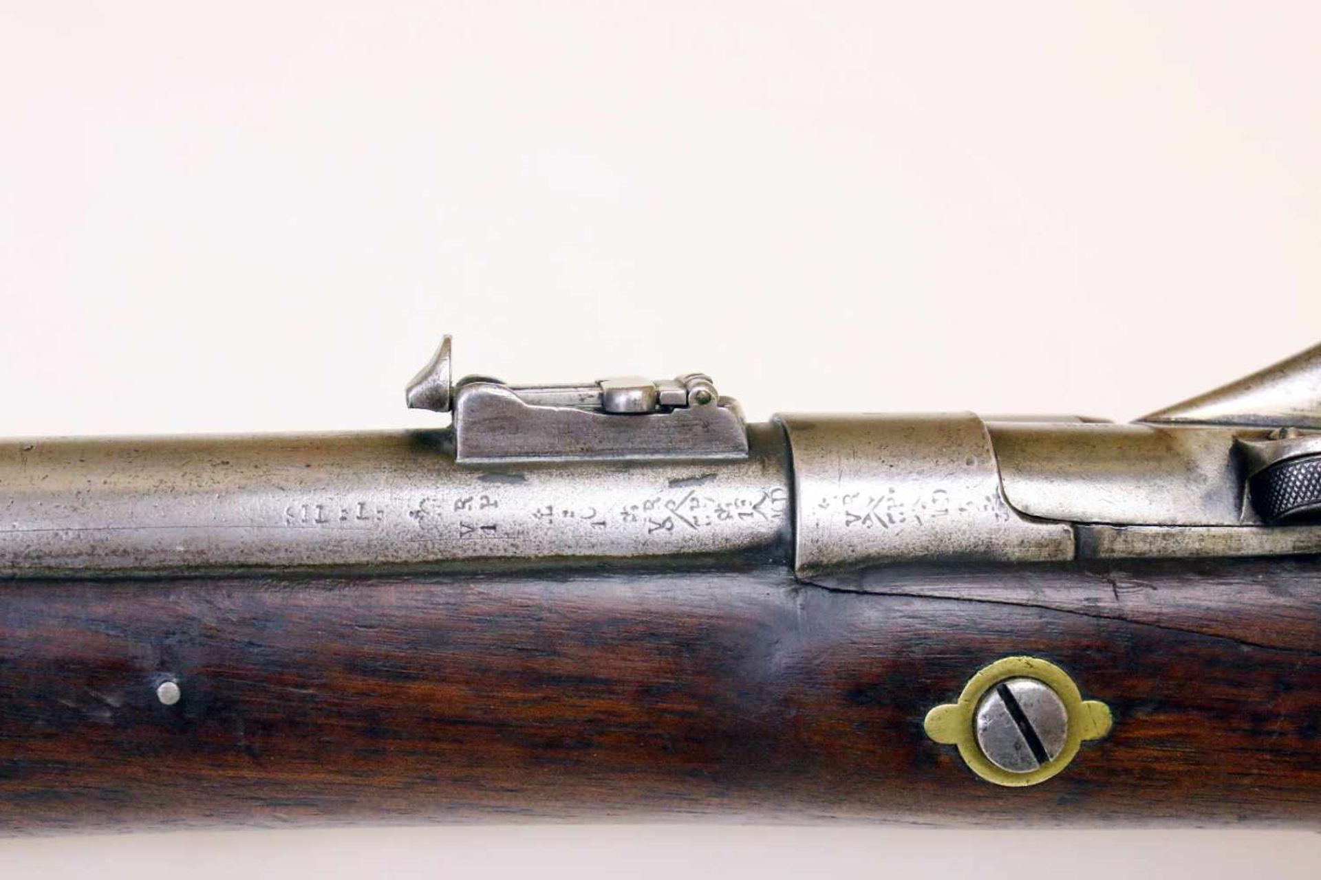 Karabiner System Snider Enfield 1864 Gezogener Lauf im Cal. .577, linksseitig Abnahmen am - Bild 10 aus 13