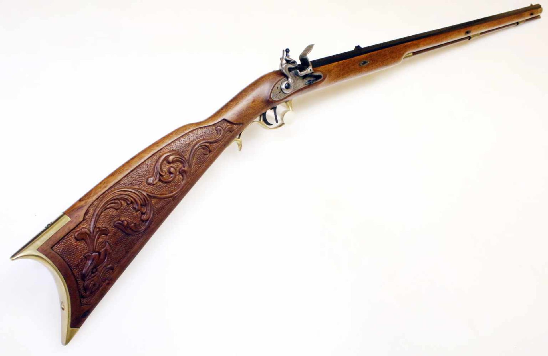 Steinschlossbüchse - Typ "Squirrel Rifle" von Bondini Vielfach gezogener Oktagonlauf im Cal. .45.