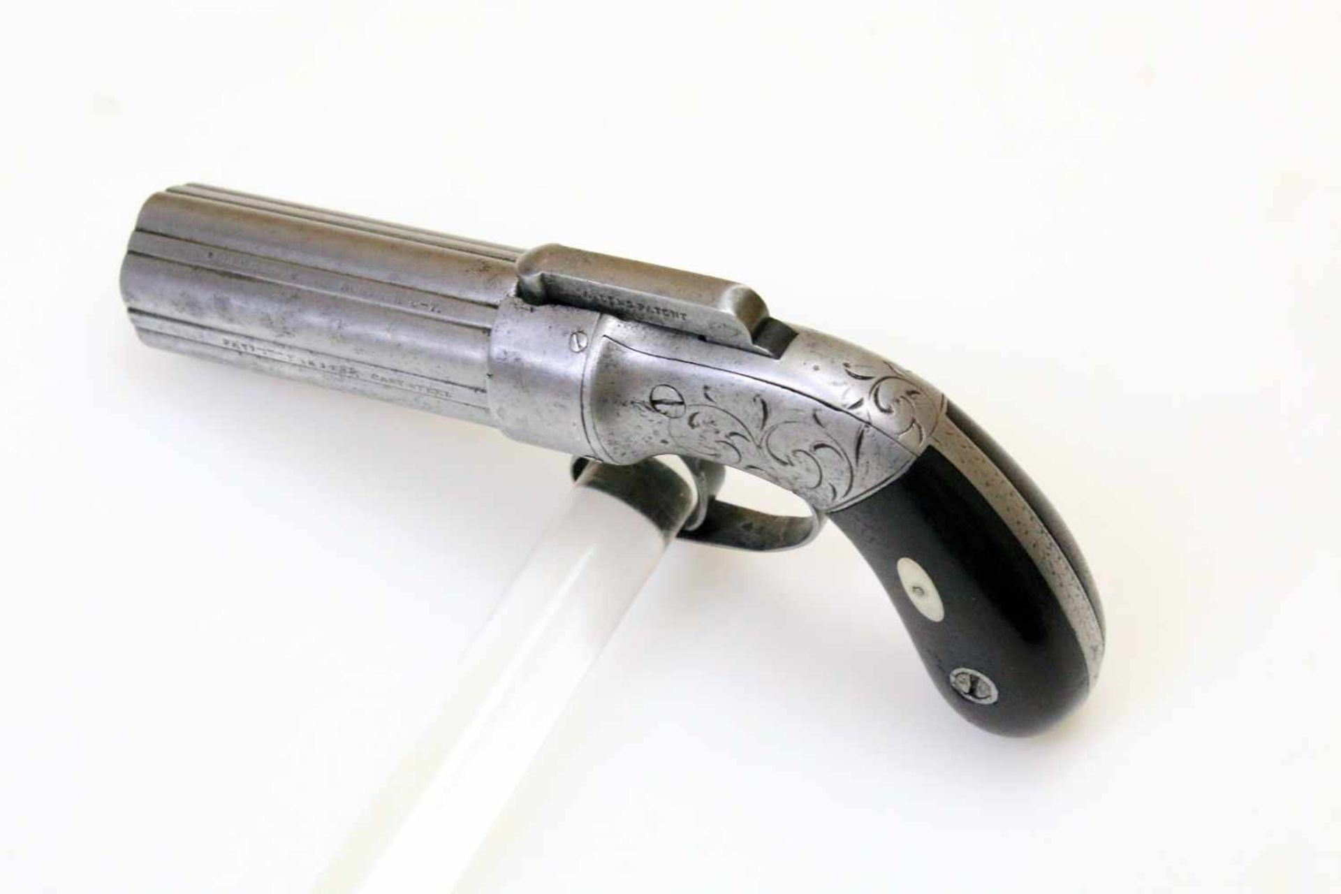 Bündelrevolver - Allen & Thurber, Norwich um 1845 Cal. 7,8mm (wohl .31), Zustand 2. 6-schüssiges, 3" - Bild 7 aus 7