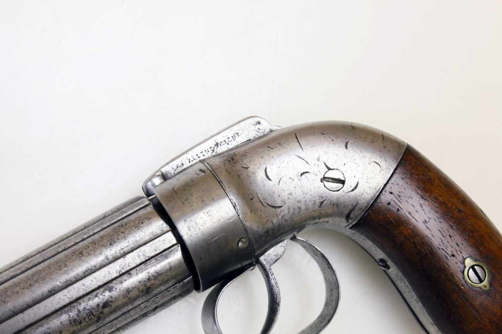 Bündelrevolver - Allens, Mass. um 1840 Cal. 9mm Perk. (wohl .36), Zustand 2. 6-schüssiges, 5" - Bild 6 aus 10