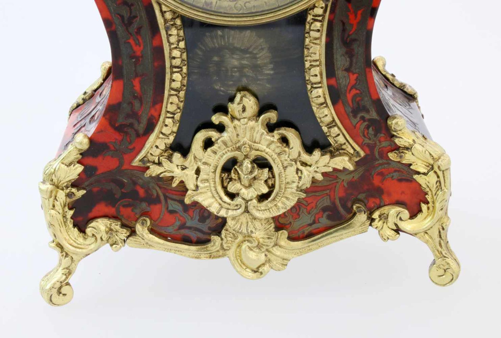 Französische Boulle Kaminuhr mit Wandpodest - um 1900 Halbstundenschlagwerk, signiert G. H.-Paris, - Bild 10 aus 13