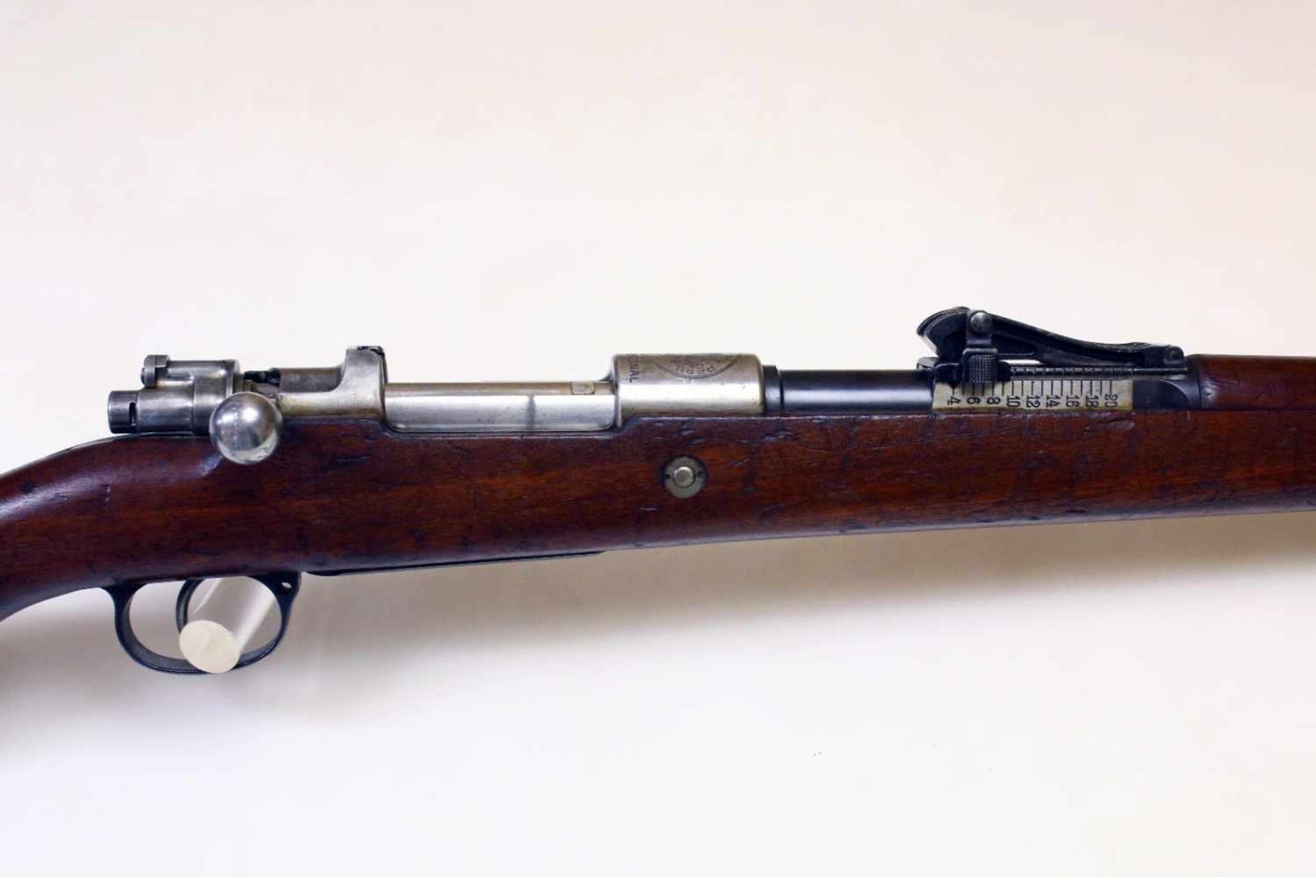 Mausergewehr M1909 Peru Cal. 7,65 x 53mm, Lauf rauh, narbig. Auf der Hülse das peruanische Wappen - Bild 2 aus 16