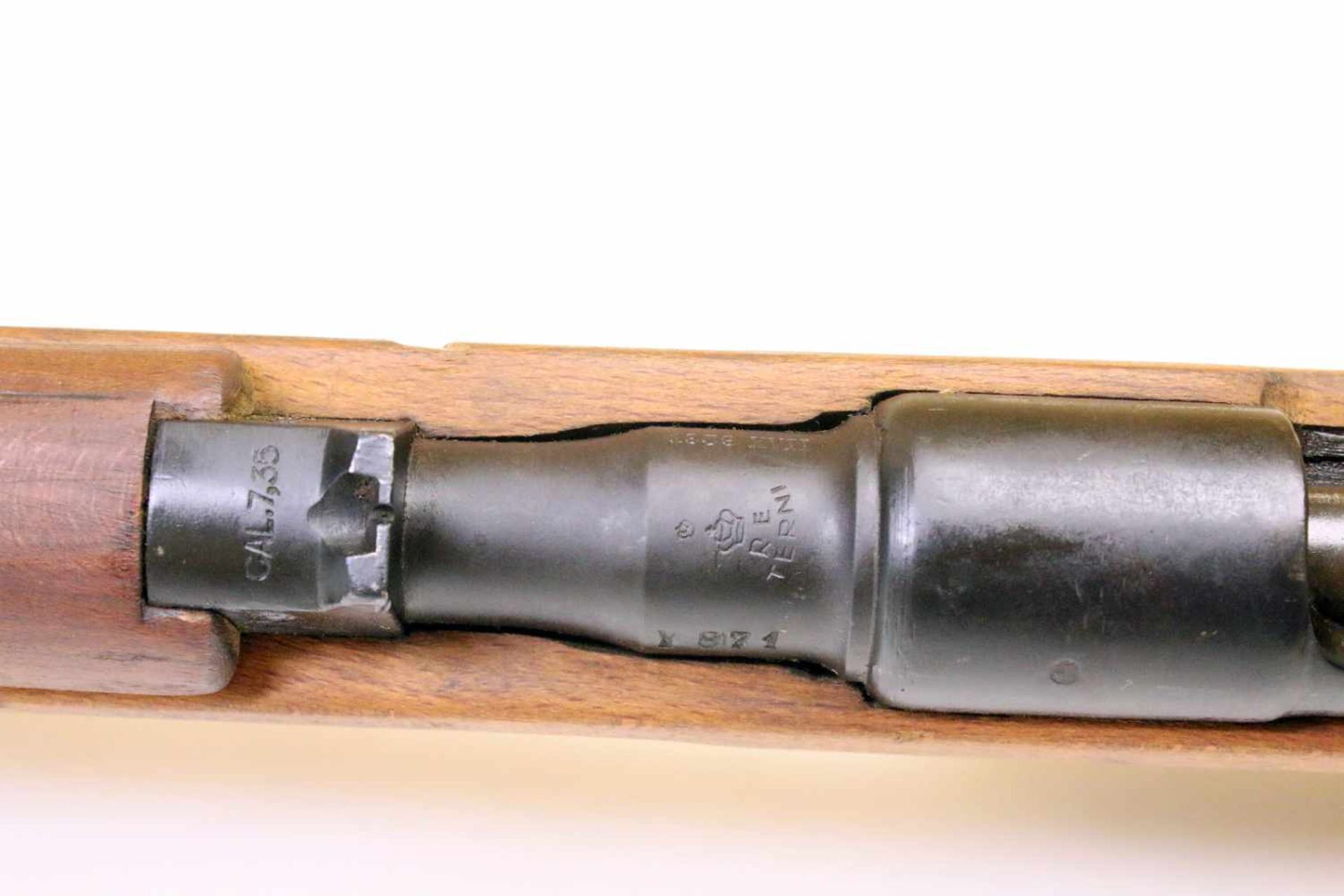 Karabiner Carcano M1938 Cal. 7,35mm carc., Lauf blank, Nr. Y871. Waffe gefertigt 1939 in Terni. - Bild 11 aus 12