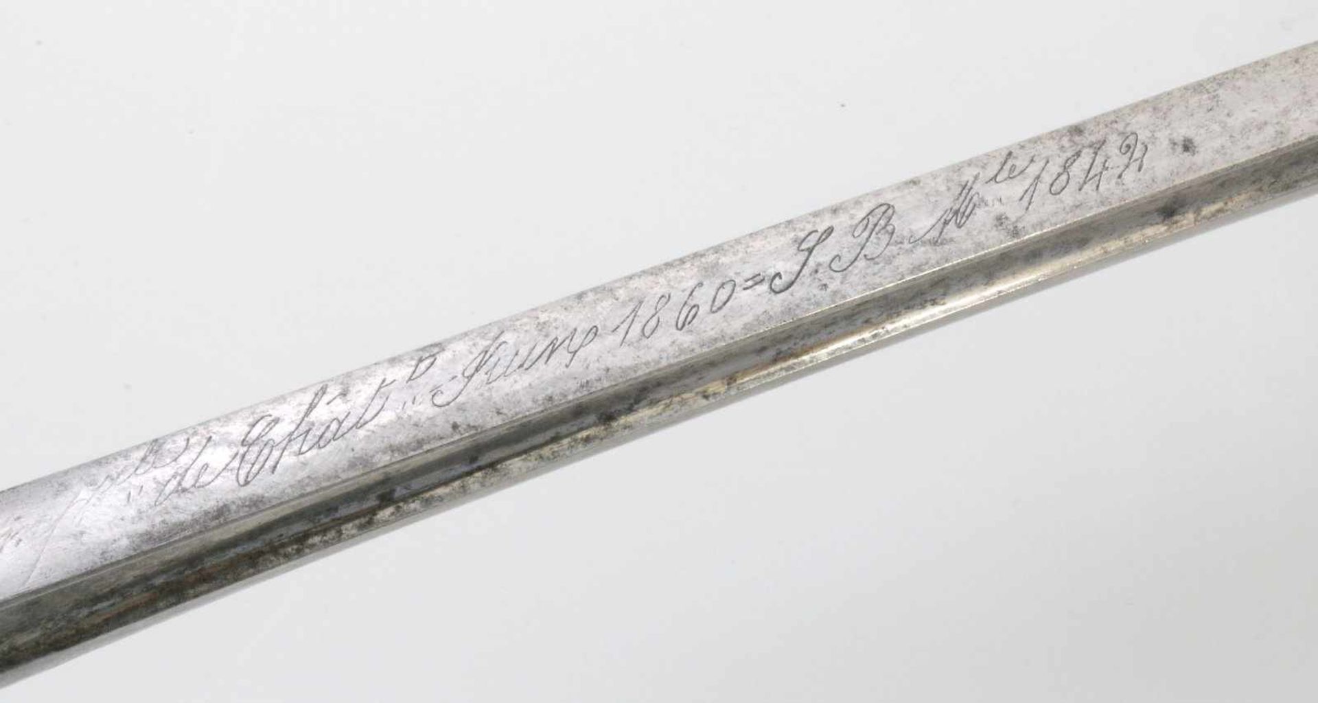 Frankreich - Säbelbajonett M1842 Yataganklinge, Herst. Manufaktur Chatellerault, Klingenrücken - Bild 5 aus 5