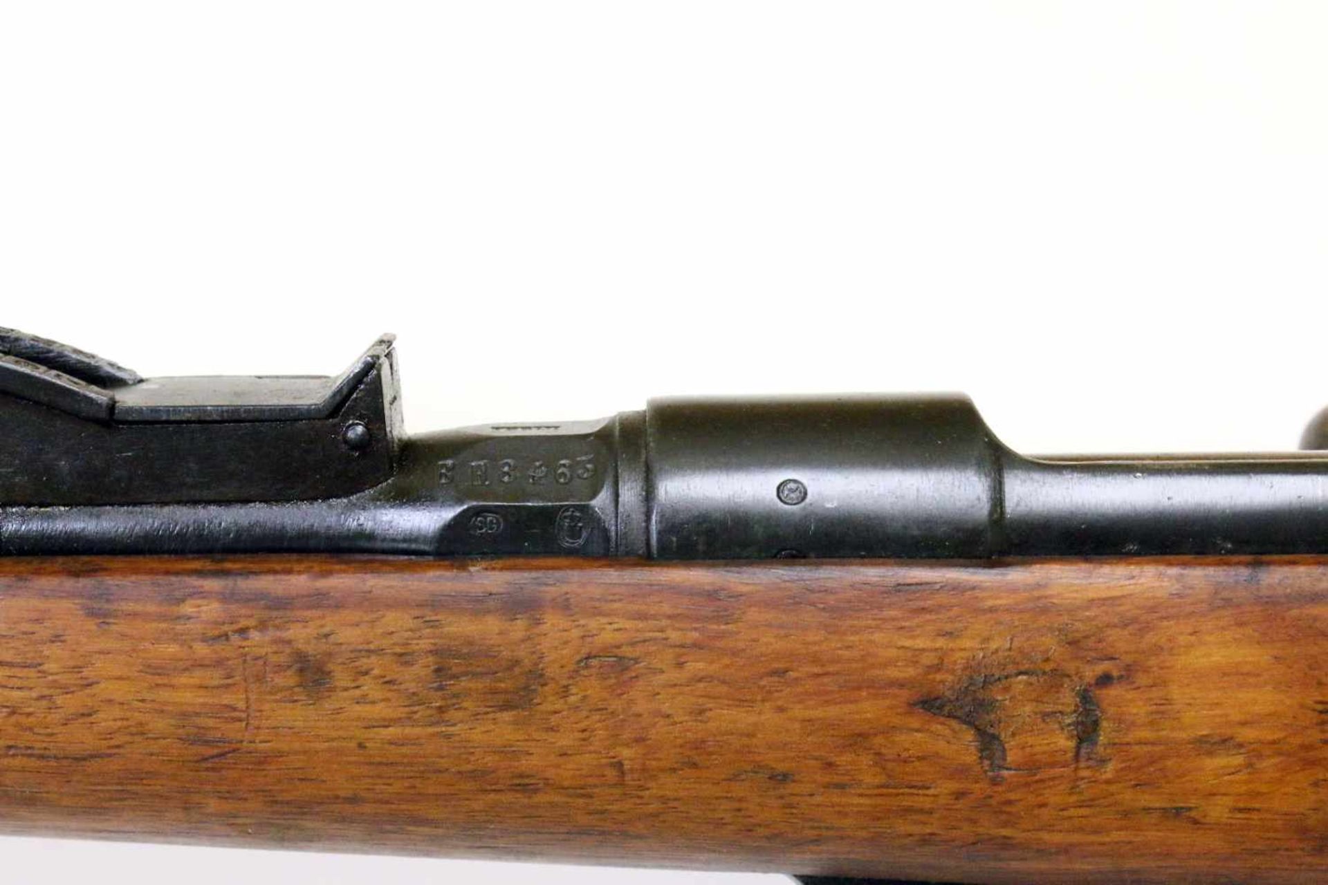 Gewehr Carcano M1891 Cal. 6,5 x 52mm, Laufseele matt, rauh. Auf der Laufwurzel bez. "Terni / 18", - Bild 10 aus 11