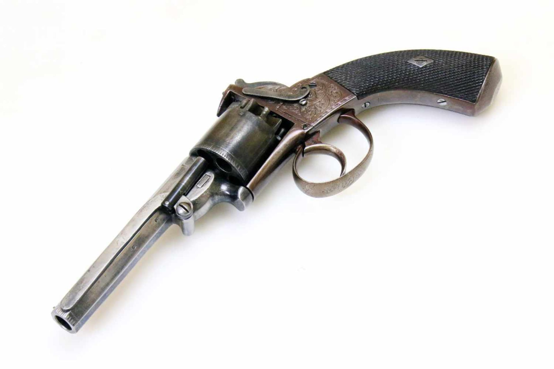 Gravierter Perkussionsrevolver - Adams & Co. London Mod. Bentley-Webley um 1870 Cal. 9,75mm Perk. ( - Bild 5 aus 9