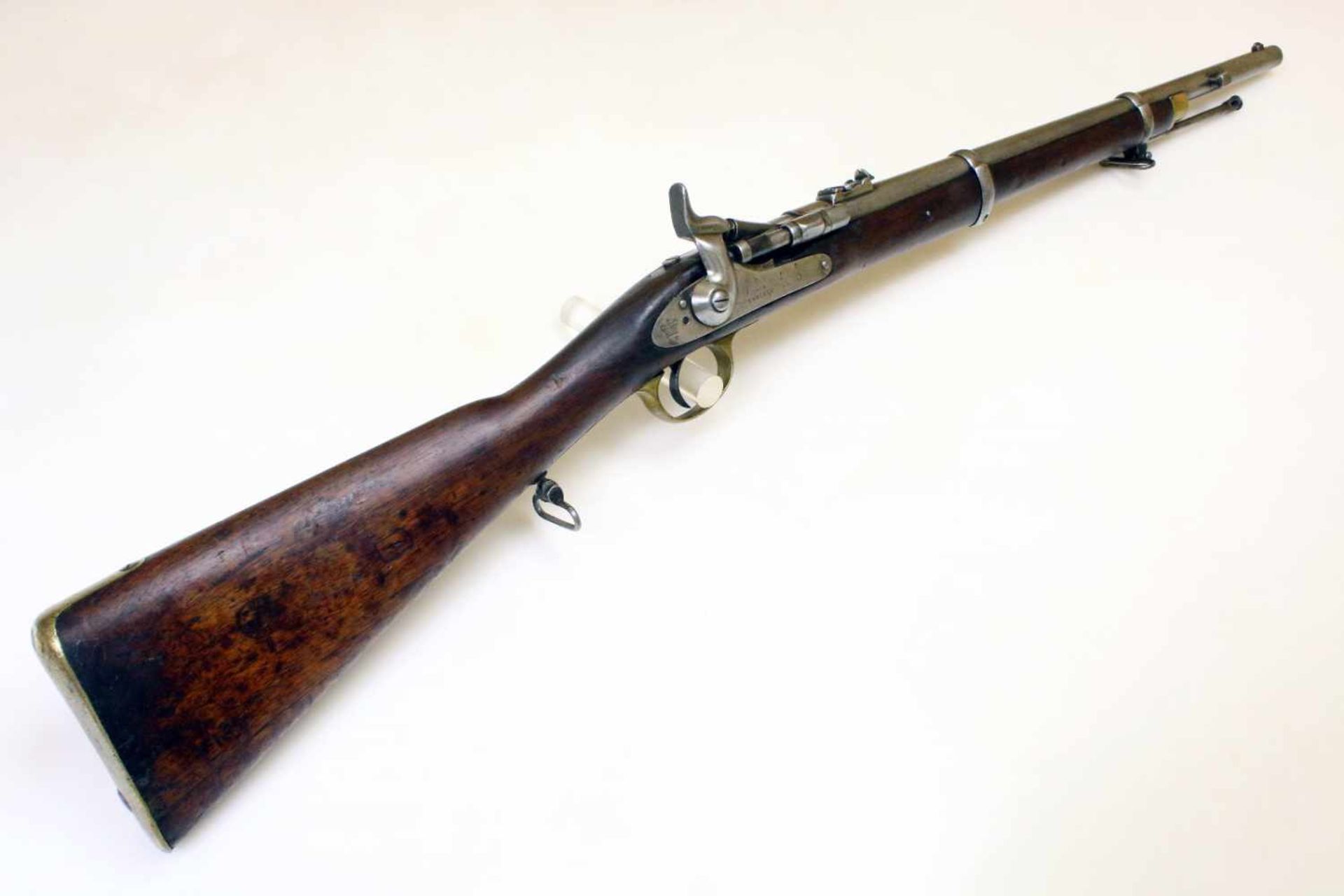 Karabiner System Snider Enfield 1864 Gezogener Lauf im Cal. .577, linksseitig Abnahmen am