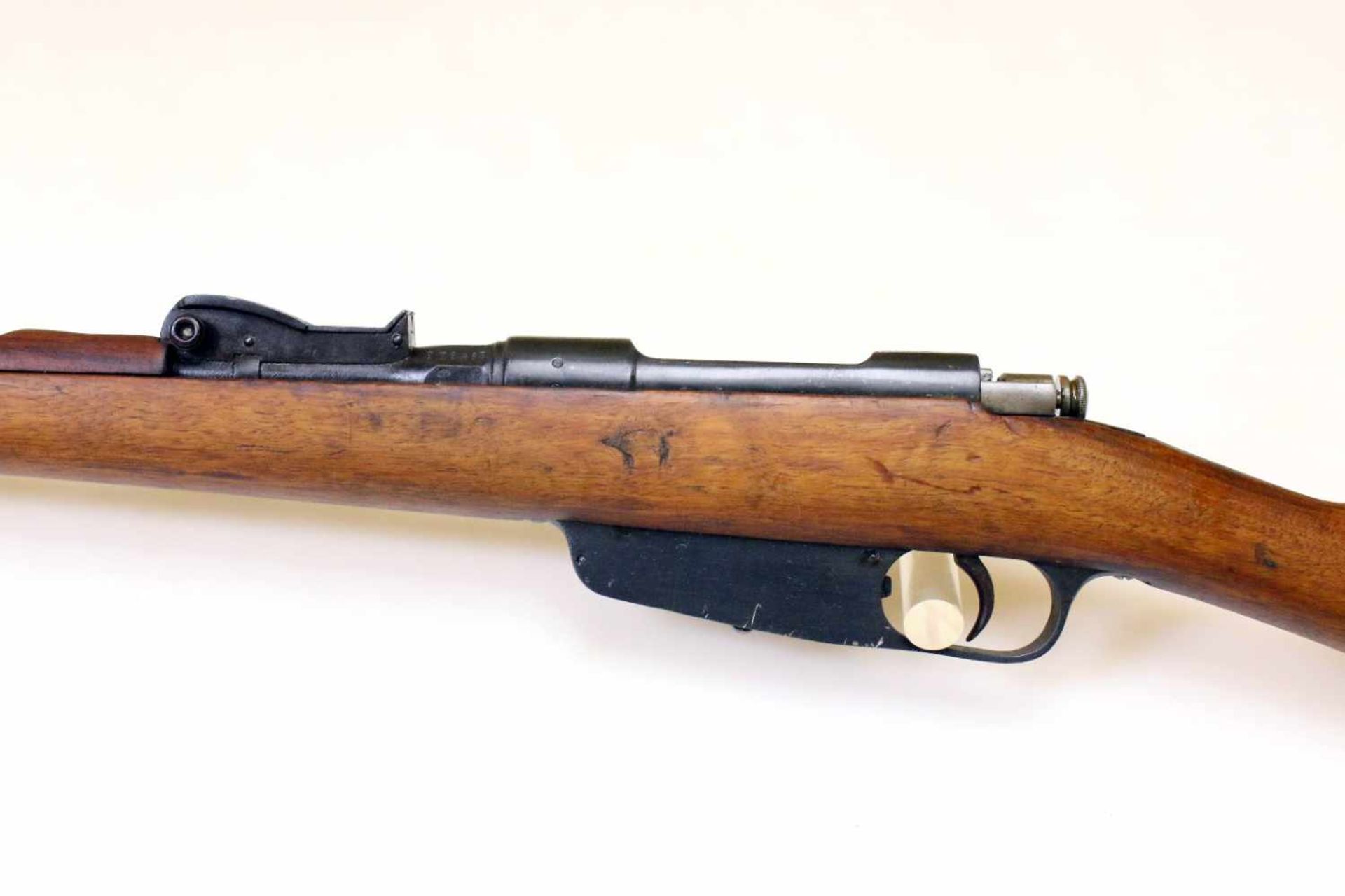 Gewehr Carcano M1891 Cal. 6,5 x 52mm, Laufseele matt, rauh. Auf der Laufwurzel bez. "Terni / 18", - Bild 7 aus 11