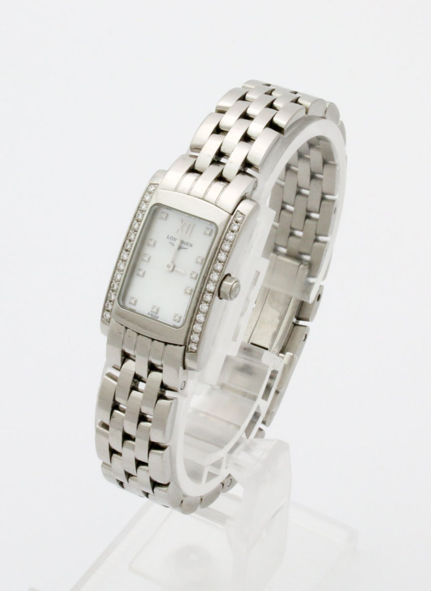 Armbanduhr Longines "Dolce Vita" mit Brillanten Quarzwerk, Edelstahlgehäuse, Maße: 27 x 16 mm, - Bild 5 aus 7
