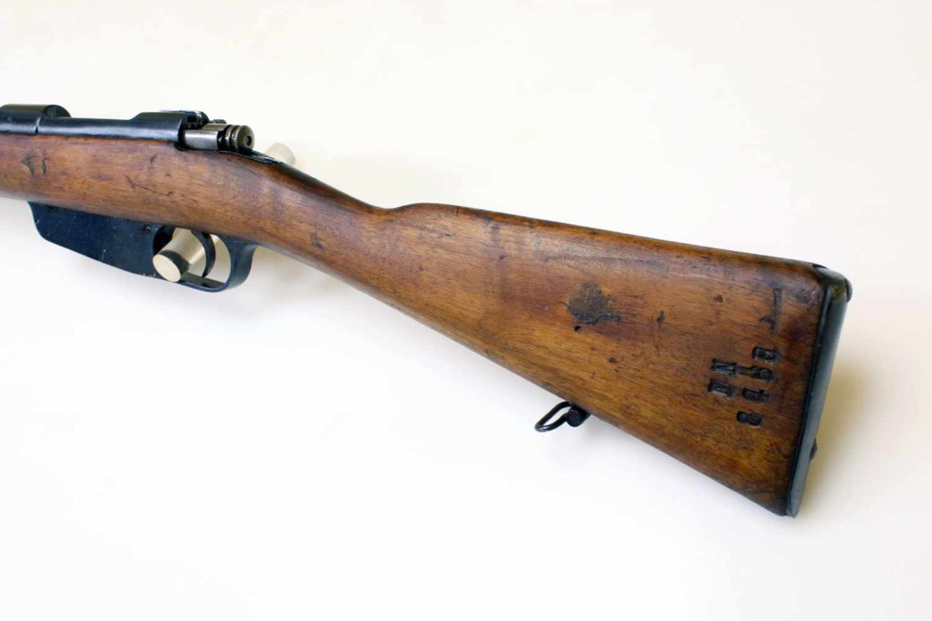 Gewehr Carcano M1891 Cal. 6,5 x 52mm, Laufseele matt, rauh. Auf der Laufwurzel bez. "Terni / 18", - Bild 8 aus 11