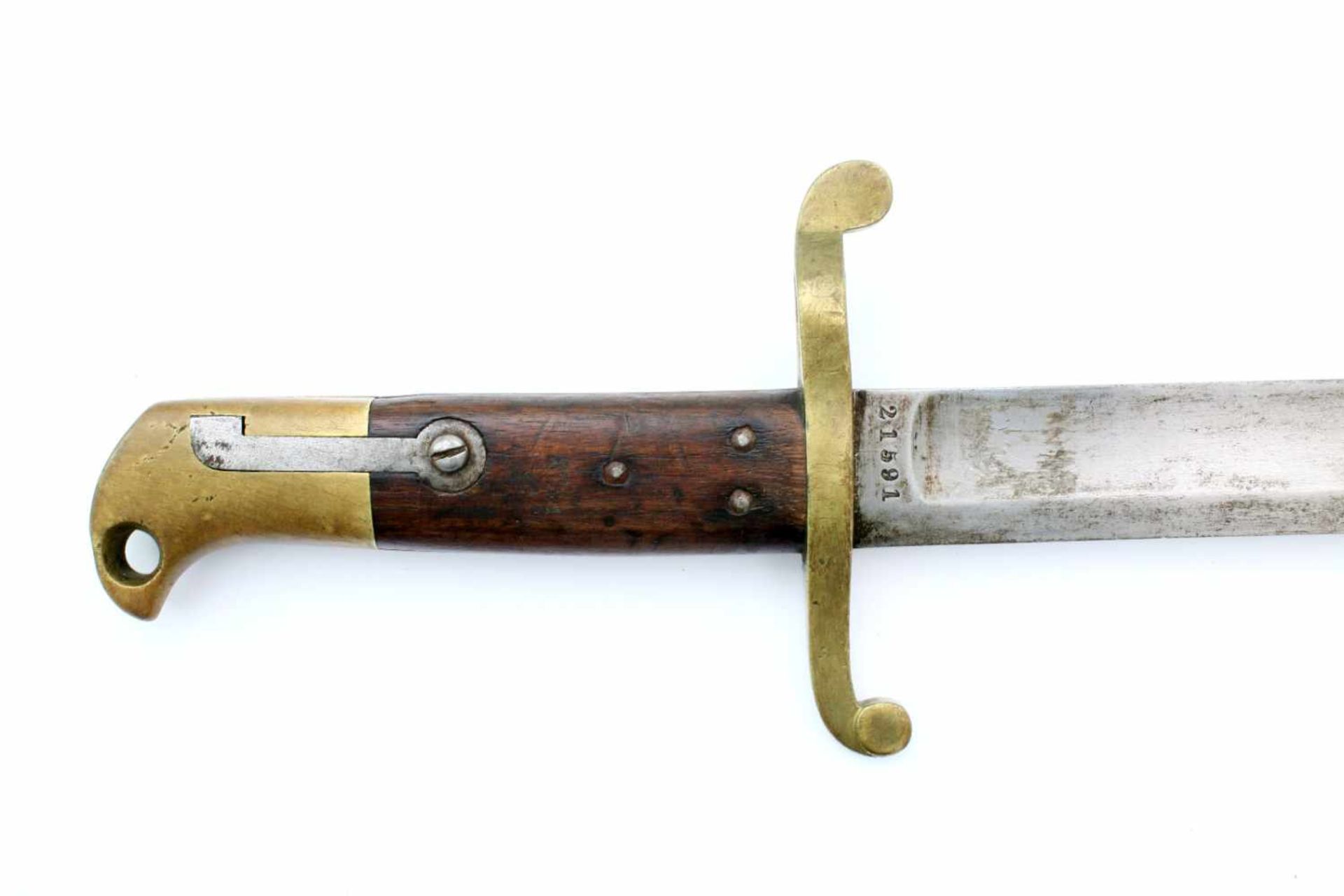 Norwegen - Säbelbajonett M1860 Bajonett für Gewehr Remington Roll. Bl. M67, Yataganklinge, Herst. - Bild 3 aus 4