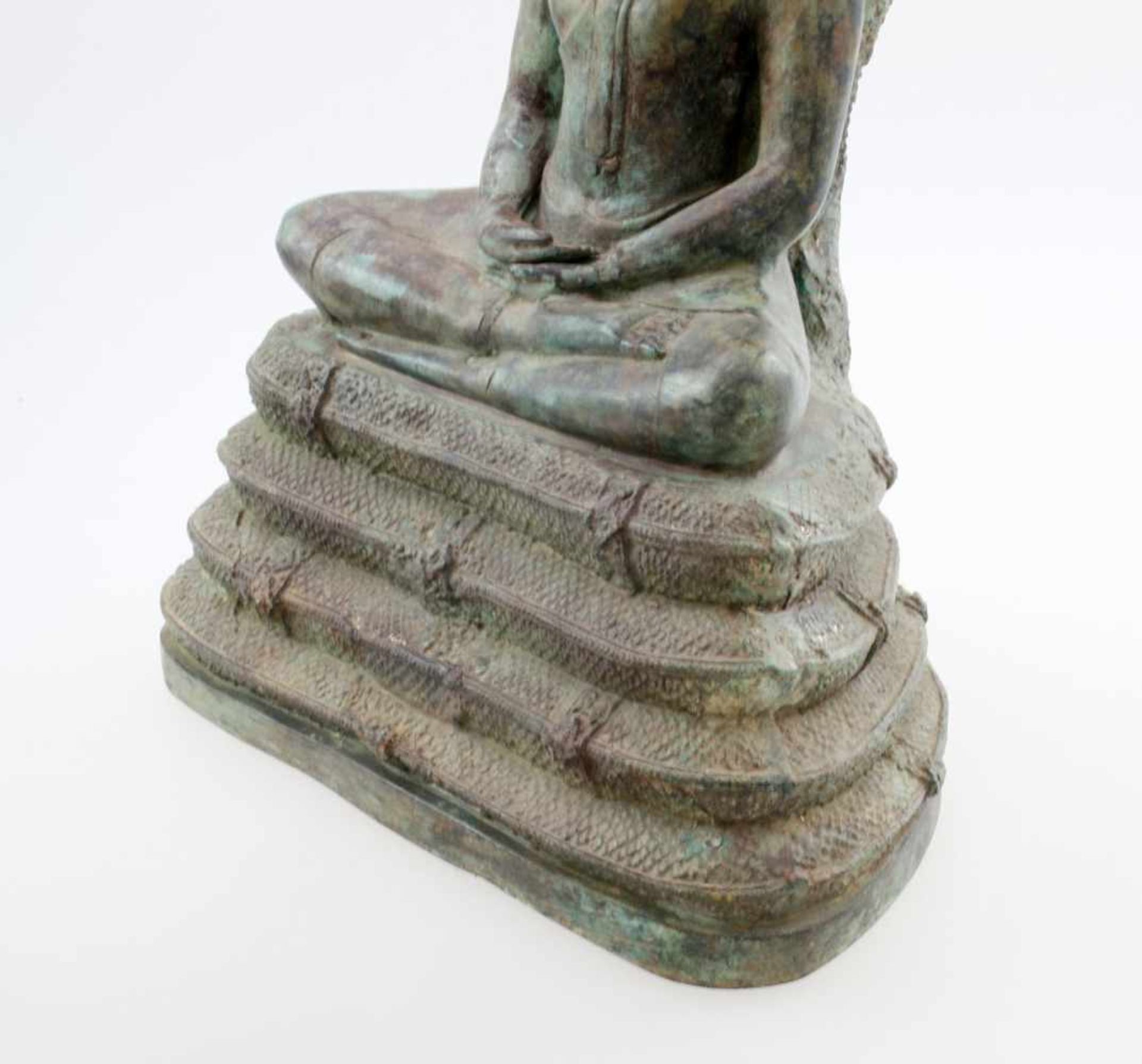 Thailand / Birma - Bronzeskulptur "Buddha wird vom Naga König beschützt" - 19. Jahrhundert - Bild 7 aus 7