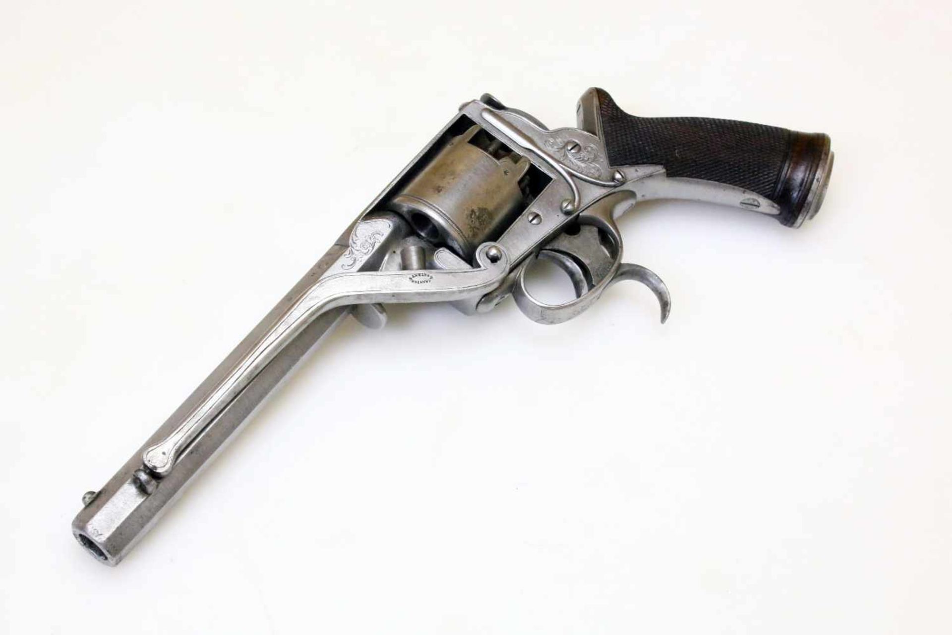 Perkussionsrevolver - Tranter 2. Model (Doppelabzug) um 1855 mit Tasche Cal. .422 Perk., Zustand 1-. - Bild 6 aus 13