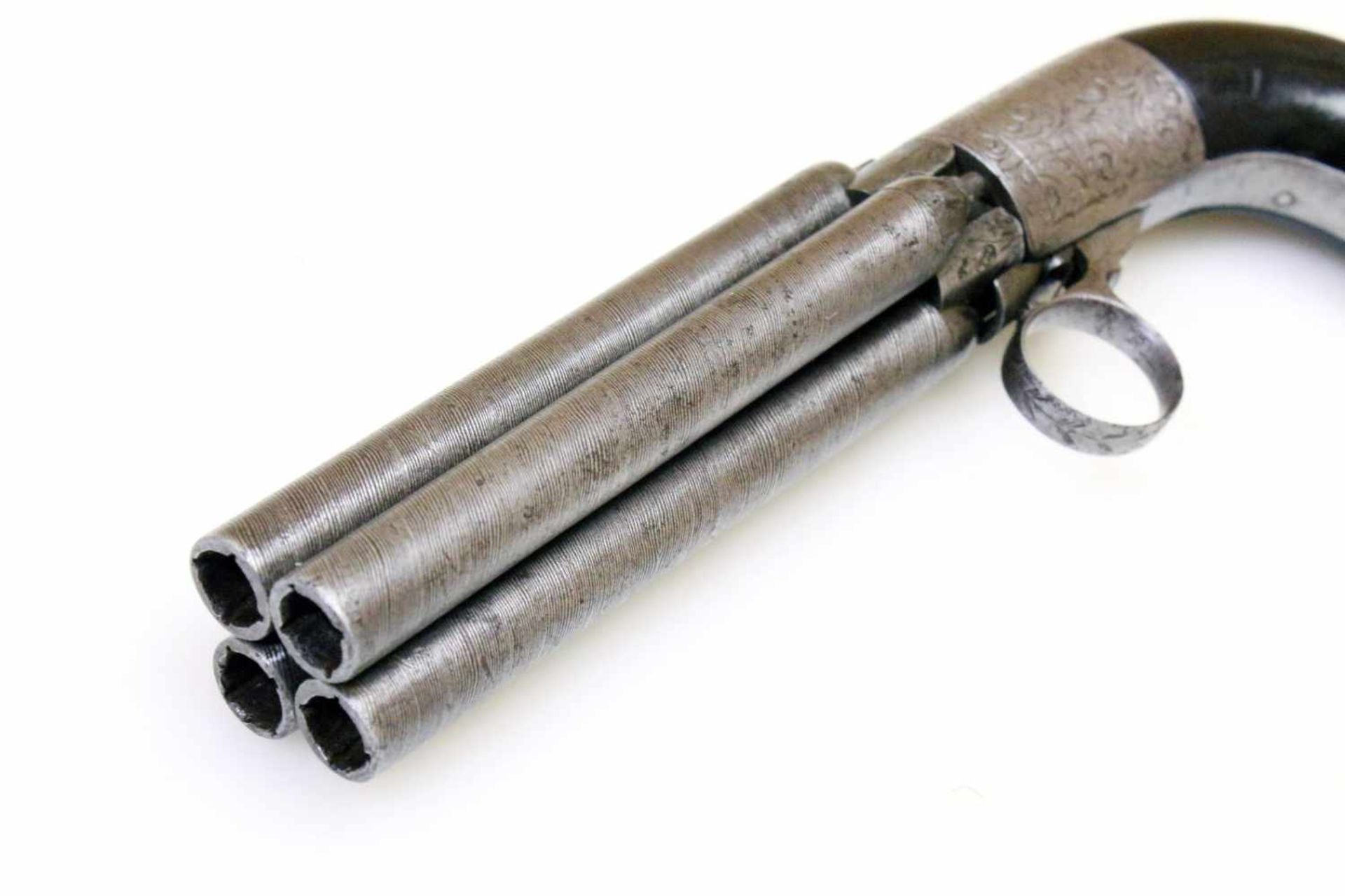 Bündelrevolver - Mariette, Liège um 1850 Cal. 9mm Perk. (wohl .36), Zustand 2. 4-schüssiges, - Bild 8 aus 8