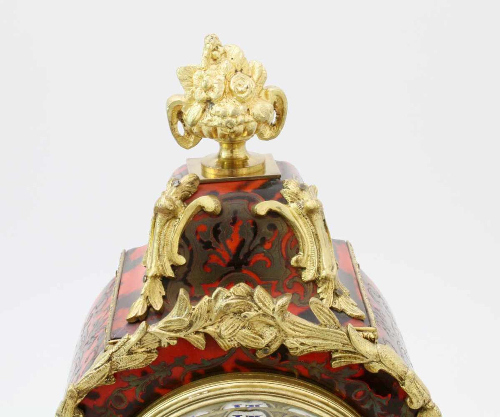 Französische Boulle Kaminuhr mit Wandpodest - um 1900 Halbstundenschlagwerk, signiert G. H.-Paris, - Bild 11 aus 13