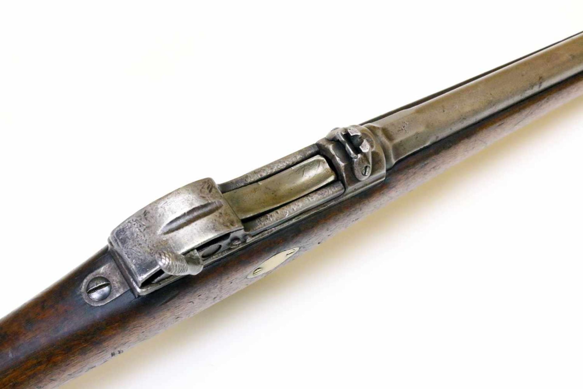 Werder-Karabiner Francotte M1869 Cal. 11mm, Nr. 2386, nummerngleich, Zug- / Feldprofil scharf, - Bild 3 aus 12
