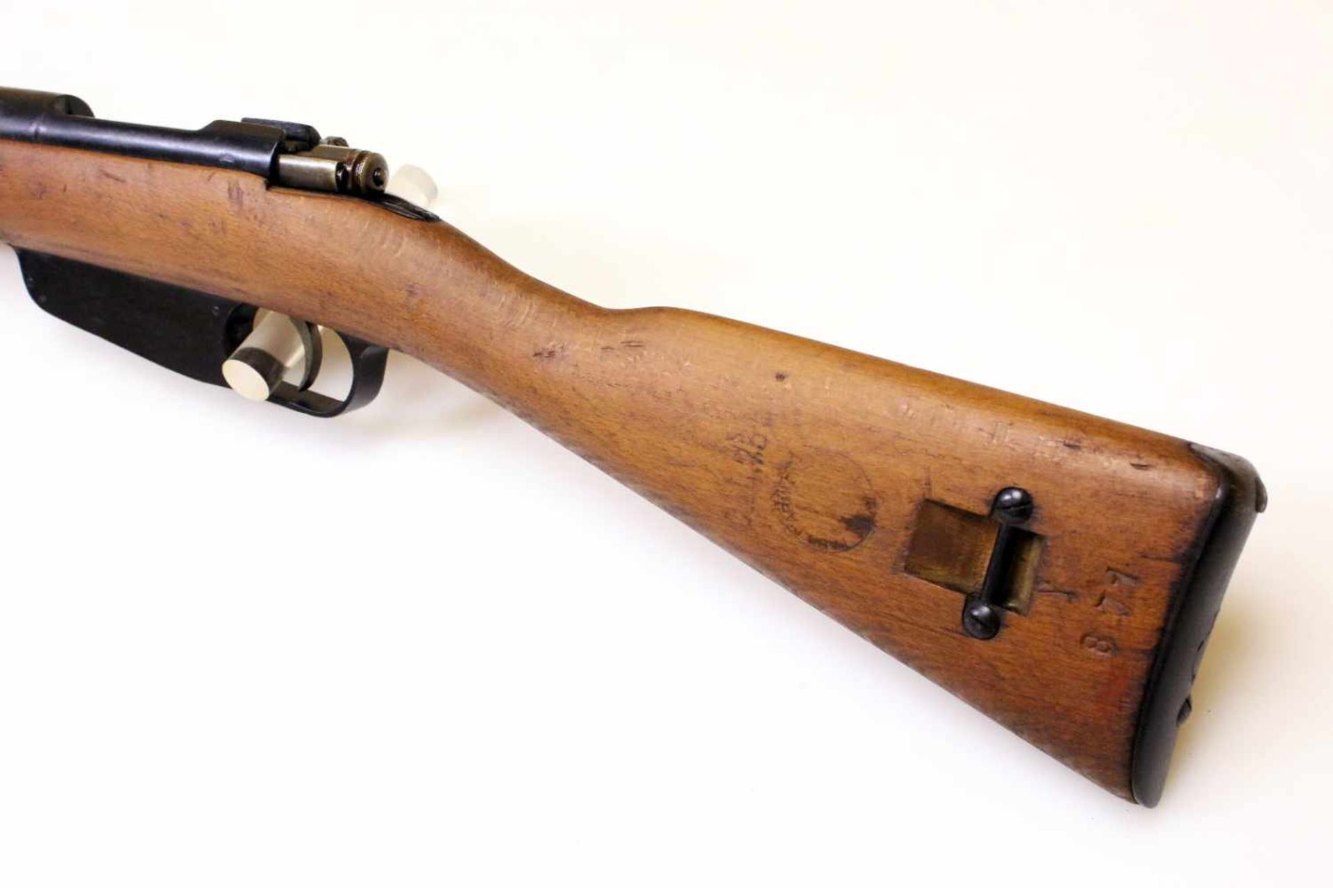 Karabiner Carcano M1938 Cal. 7,35mm carc., Lauf blank, Nr. Y871. Waffe gefertigt 1939 in Terni. - Bild 8 aus 12
