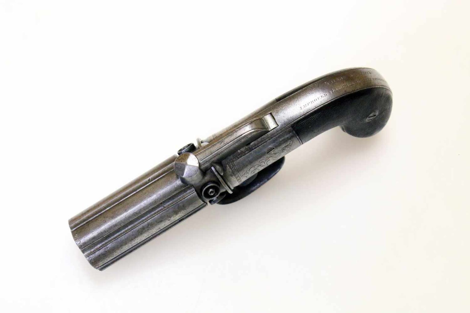 Bündelrevolver - Naylor "Self Revolving Pistol" um 1850 Cal. 8mm Perk. (wohl .32), Zustand 1-2. 6- - Bild 7 aus 10