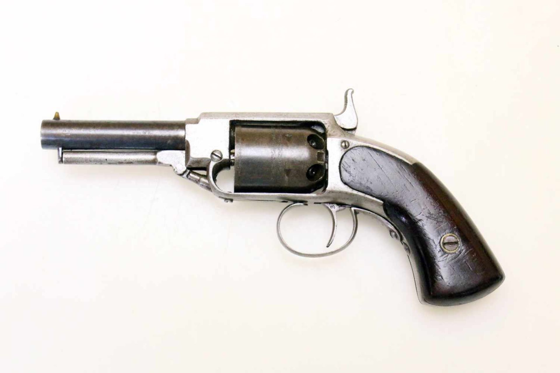 Perkussionsrevolver - James Warner Mod. Pocket um 1840 Cal. 28, oktagonaler, 6-fach gezogener, 3" - Bild 4 aus 9