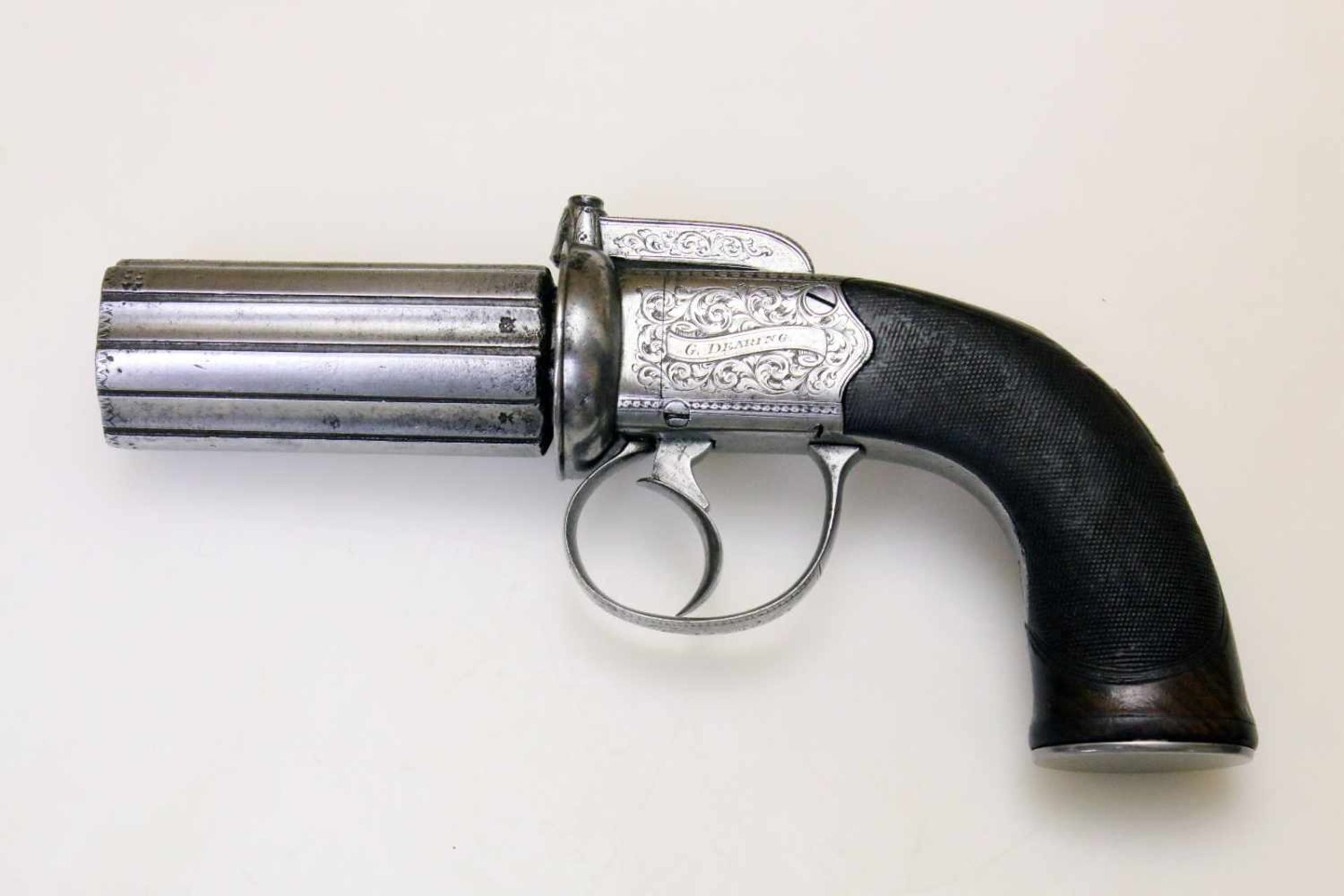 Bündelrevolver - G. Dearing um 1850 (England) Cal. 9mm Perk. (wohl .36), Zustand 1-2. 6- - Bild 4 aus 9