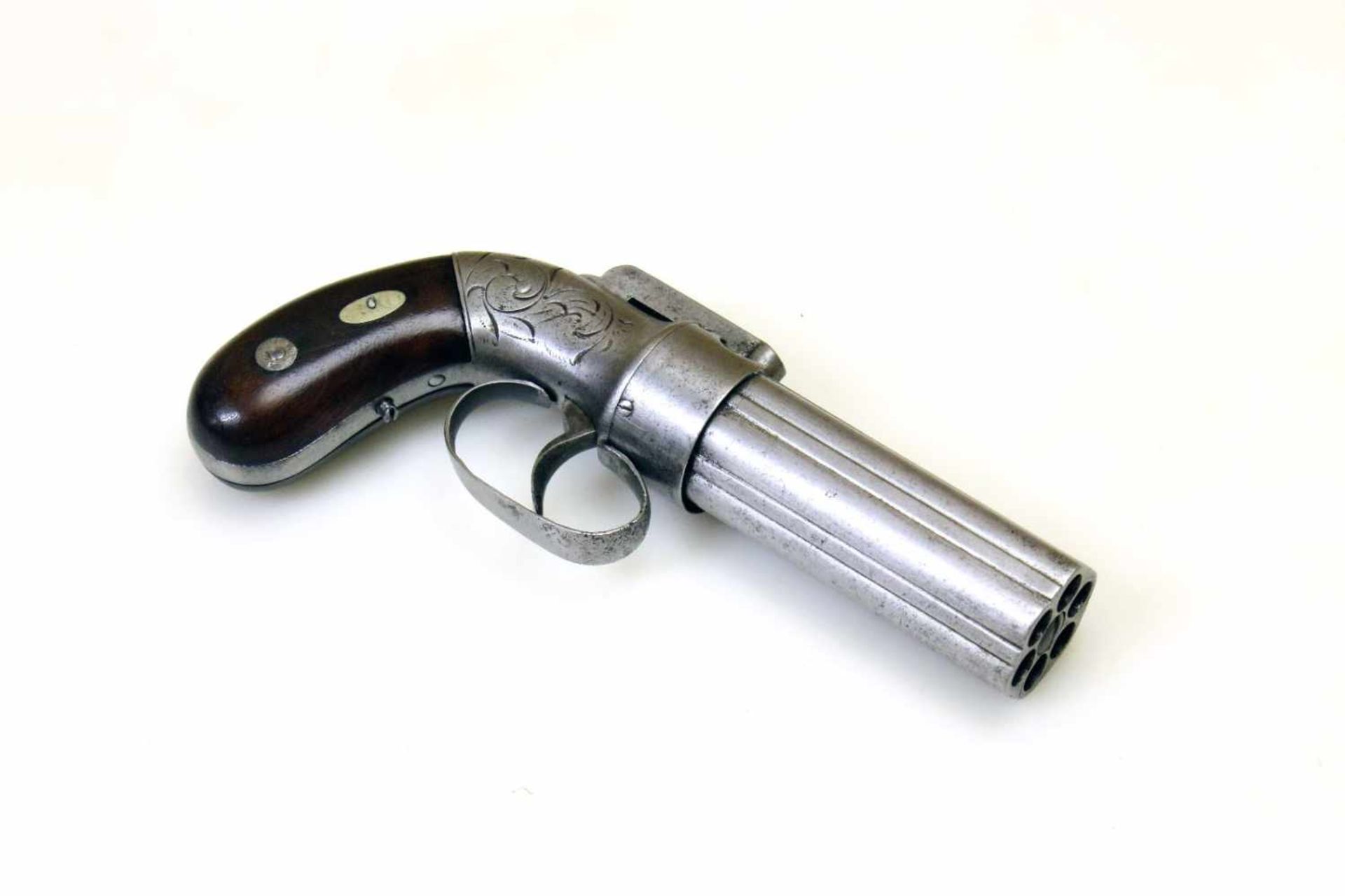 Bündelrevolver - Allen & Thurber, Norwich um 1845 Cal. 7,8mm (wohl .31), Zustand 2. 6-schüssiges, 3" - Bild 2 aus 7