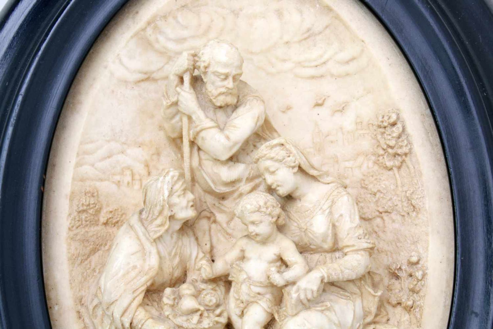 Meerschaumrelief "Heilige Familie" - Frankreich um 1840 Fein gearbeitetes Relief, detaillierte - Bild 2 aus 5