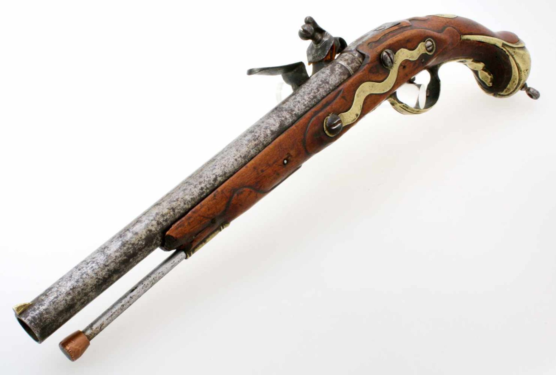 Altpreussische Kavallerie-Steinschlosspistole Modell 1742 Runder, glatter Lauf im Cal. 17,2mm, - Bild 5 aus 9