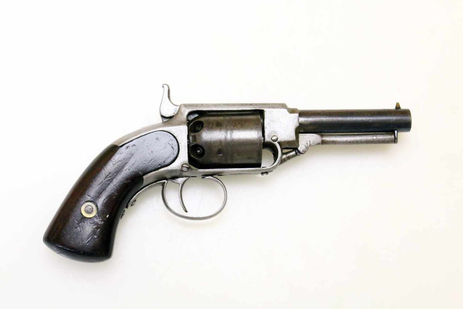 Perkussionsrevolver - James Warner Mod. Pocket um 1840 Cal. 28, oktagonaler, 6-fach gezogener, 3"