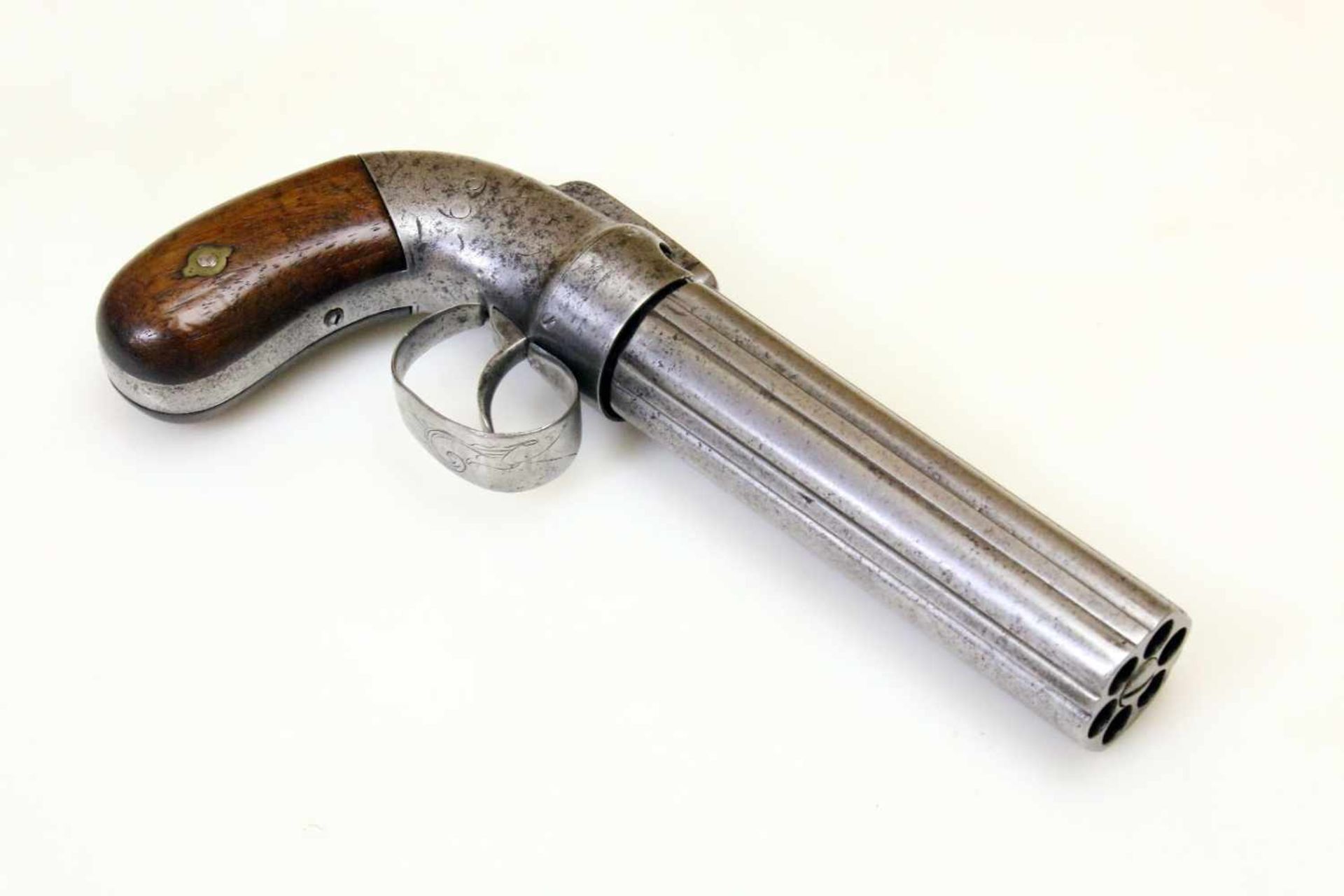 Bündelrevolver - Allens, Mass. um 1840 Cal. 9mm Perk. (wohl .36), Zustand 2. 6-schüssiges, 5" - Bild 2 aus 10