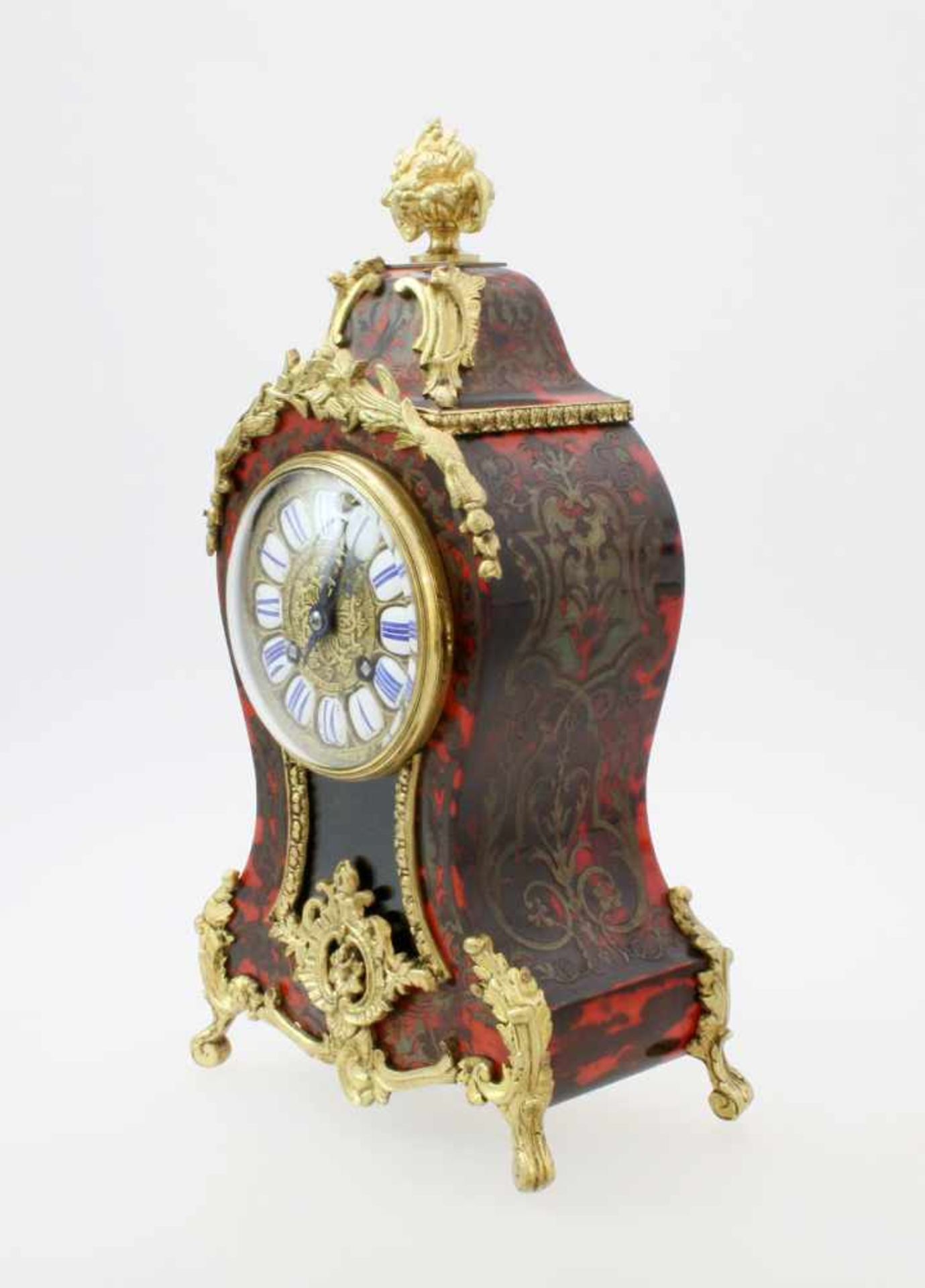 Französische Boulle Kaminuhr mit Wandpodest - um 1900 Halbstundenschlagwerk, signiert G. H.-Paris, - Bild 3 aus 13