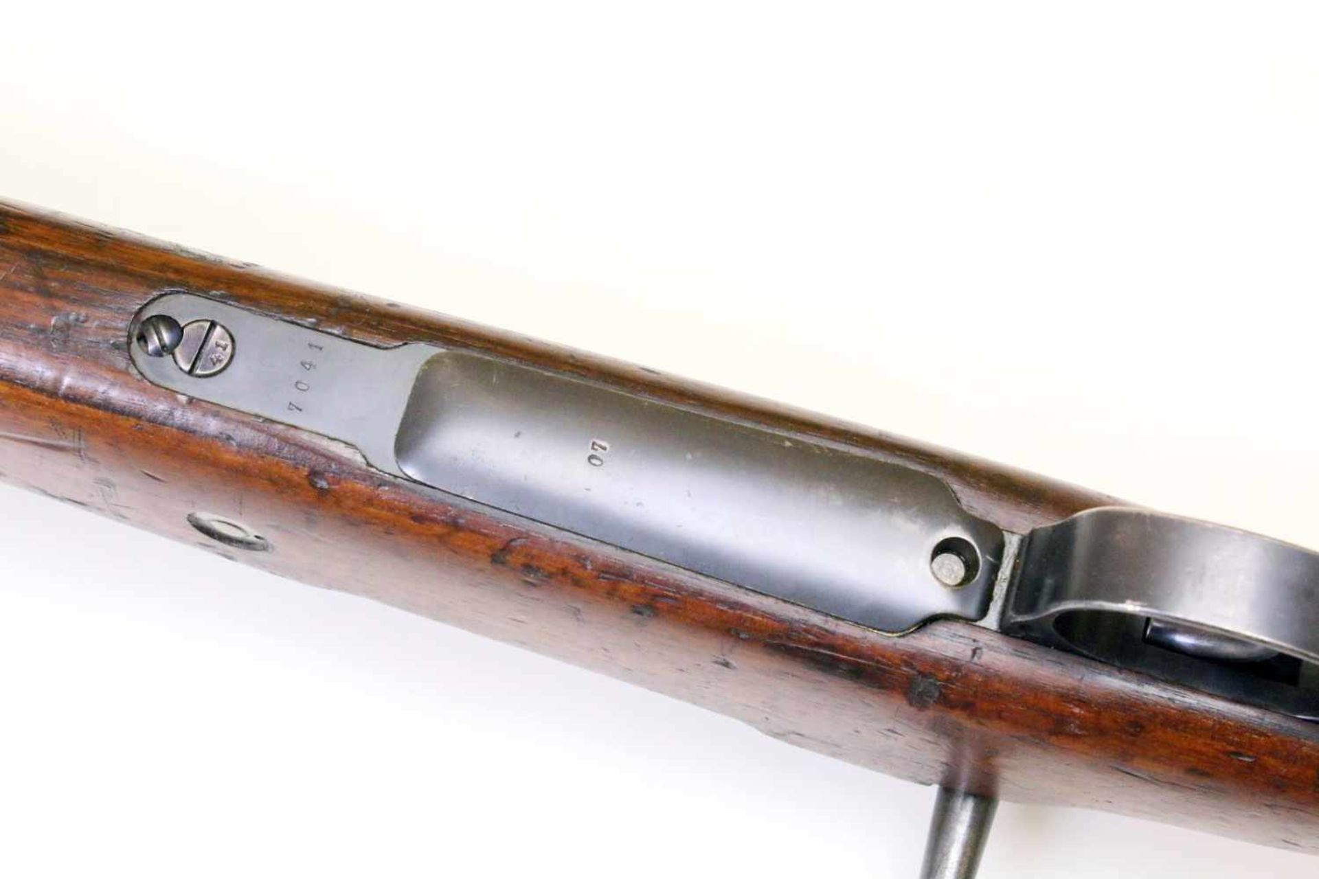 Mausergewehr M1909 Peru Cal. 7,65 x 53mm, Lauf rauh, narbig. Auf der Hülse das peruanische Wappen - Bild 15 aus 16