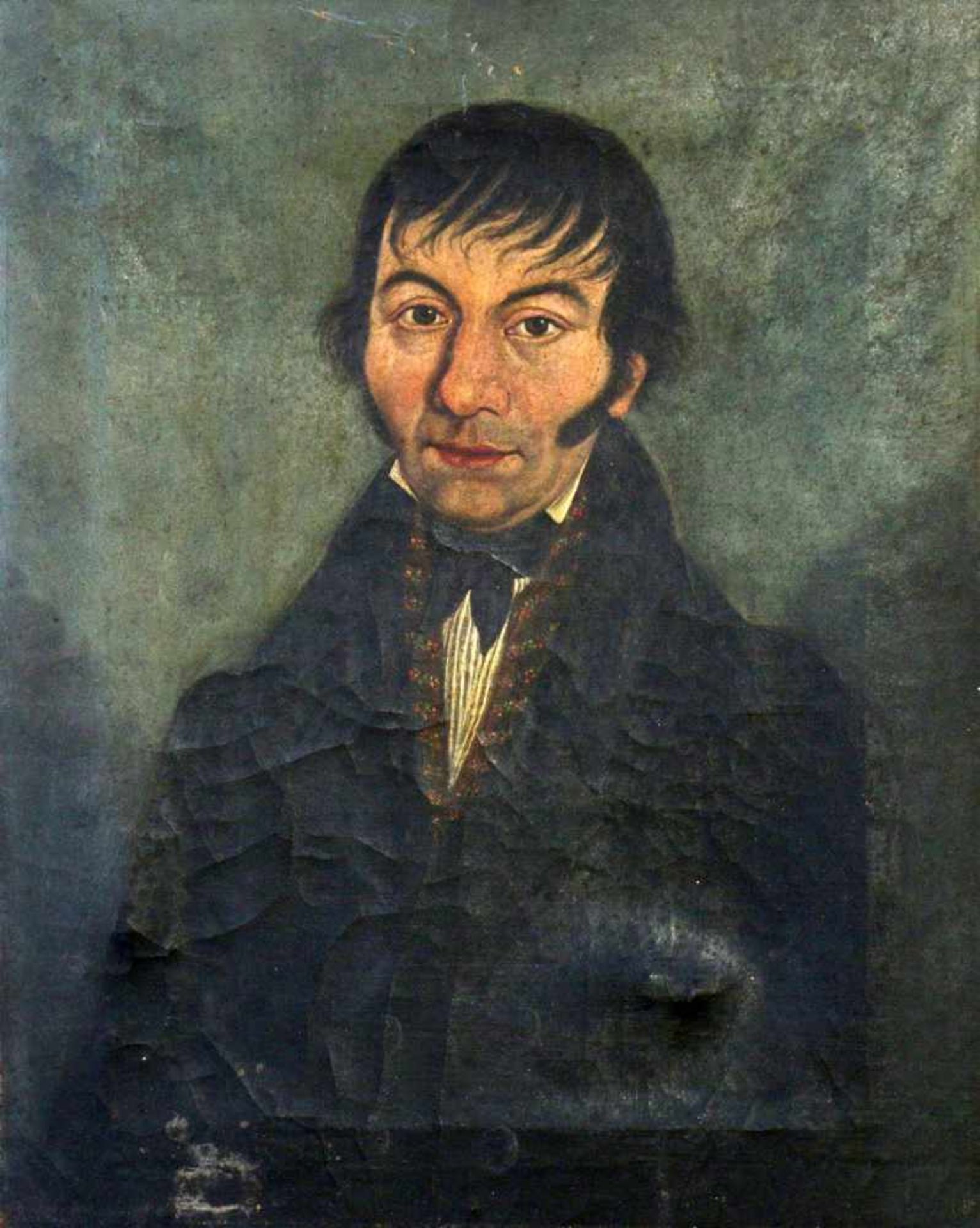 Biedermeier Gemälde - "Herrenportrait" um 1830 Öl auf Leinwand, Brustbild eines unbekannten