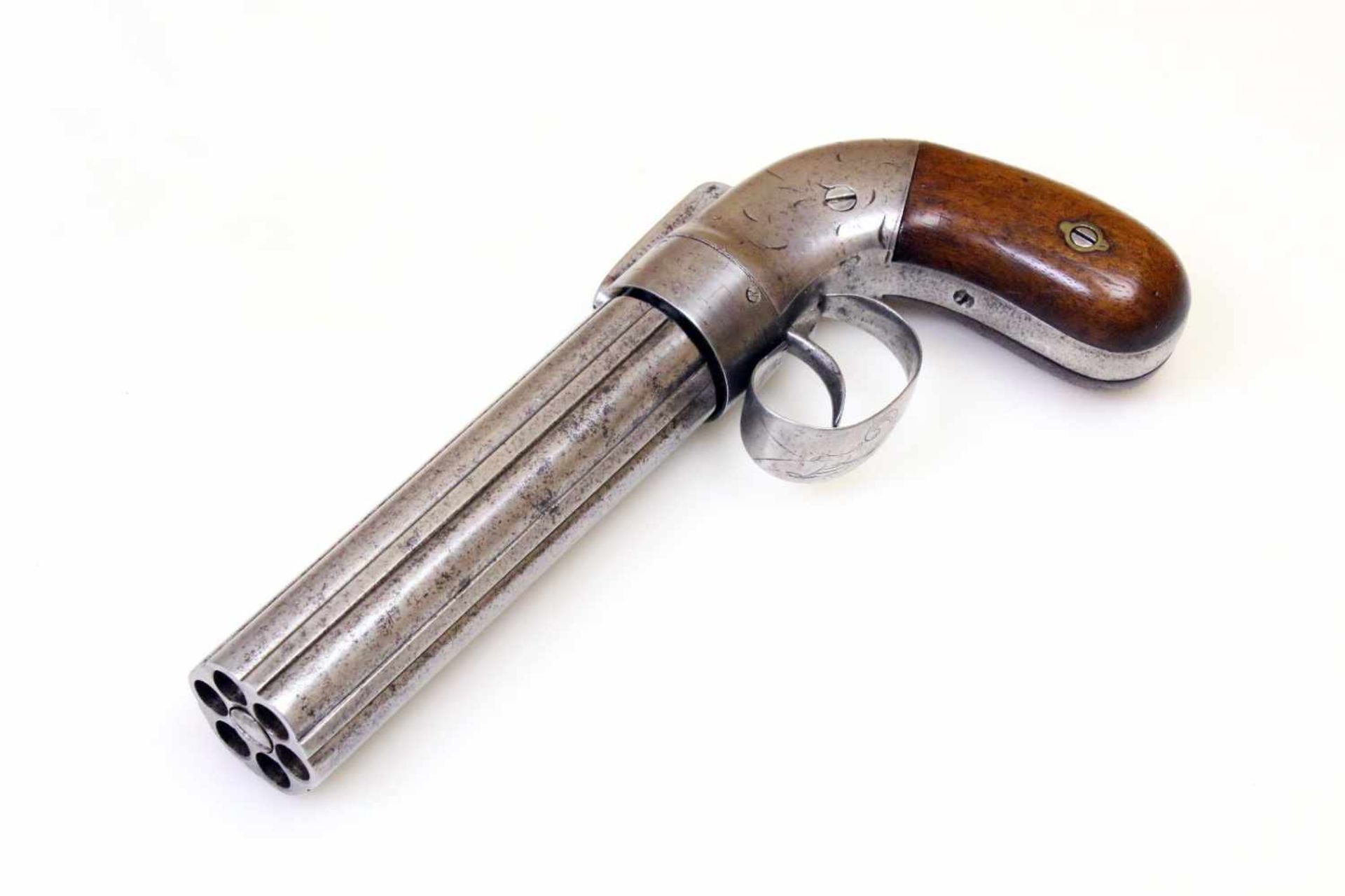 Bündelrevolver - Allens, Mass. um 1840 Cal. 9mm Perk. (wohl .36), Zustand 2. 6-schüssiges, 5" - Bild 5 aus 10