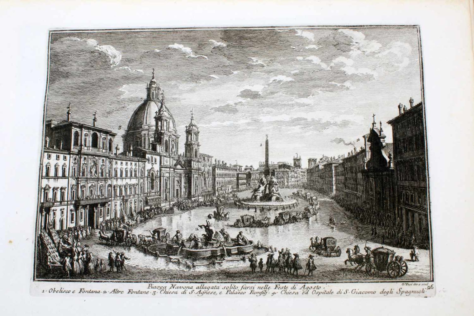 Roma - 64 Originalradierungen Ansichten von Rom - Giuseppe Vasi (1710 - 1782) Die Radierungen sind - Image 51 of 69