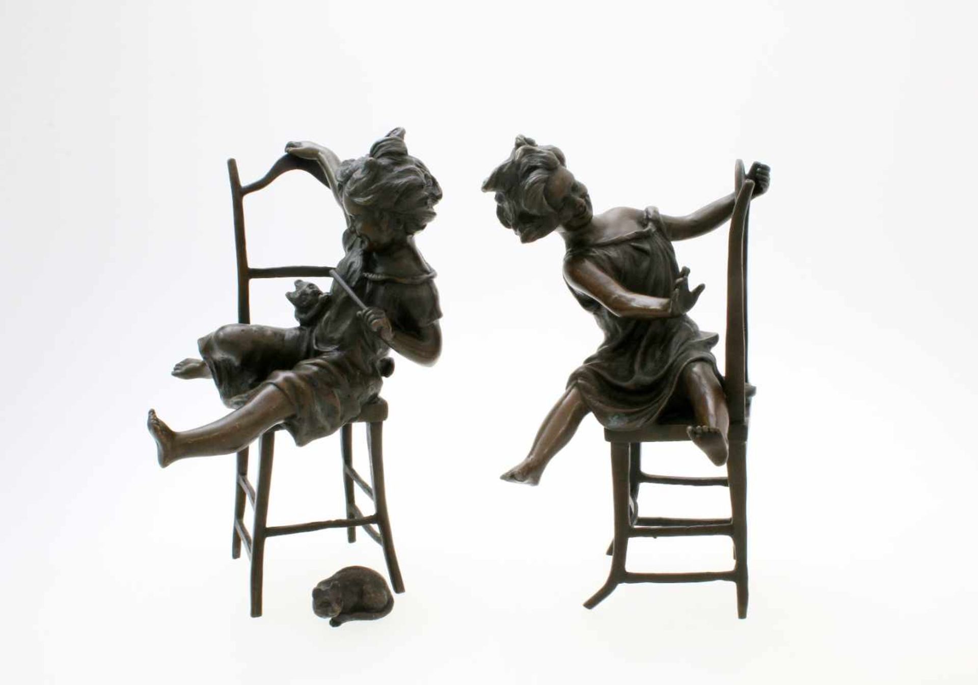 2 Bronzeskulpturen nach Franz Iffland (1862-1935, Berlin) Beide Skulpturen aus Bronze gegossen. 1x - Bild 2 aus 6