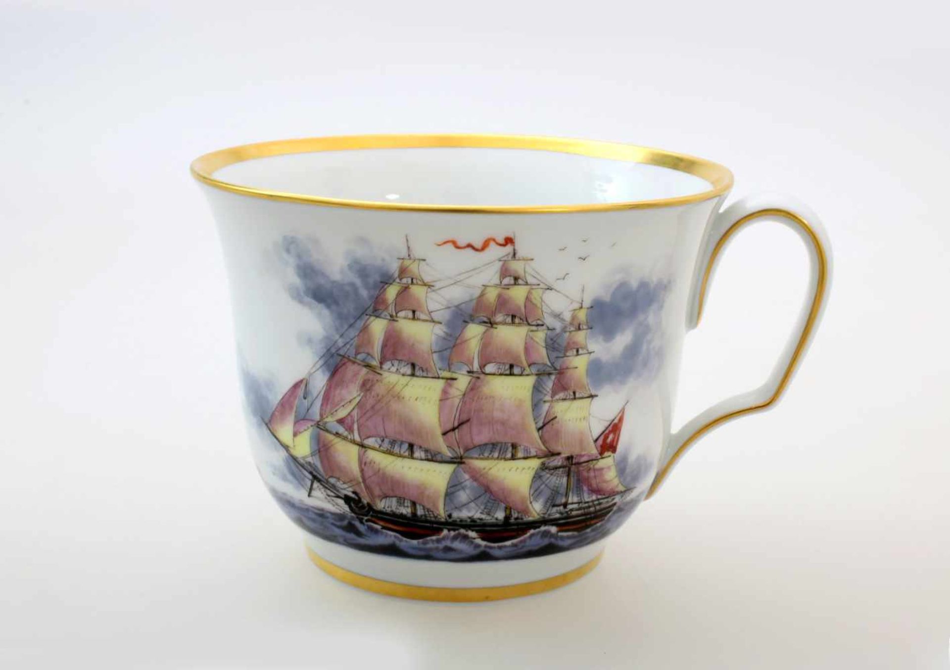 Meissen Captains Cup "Francisca" - Limited Edition Polychrome Malerei, Darstellung des - Bild 2 aus 4