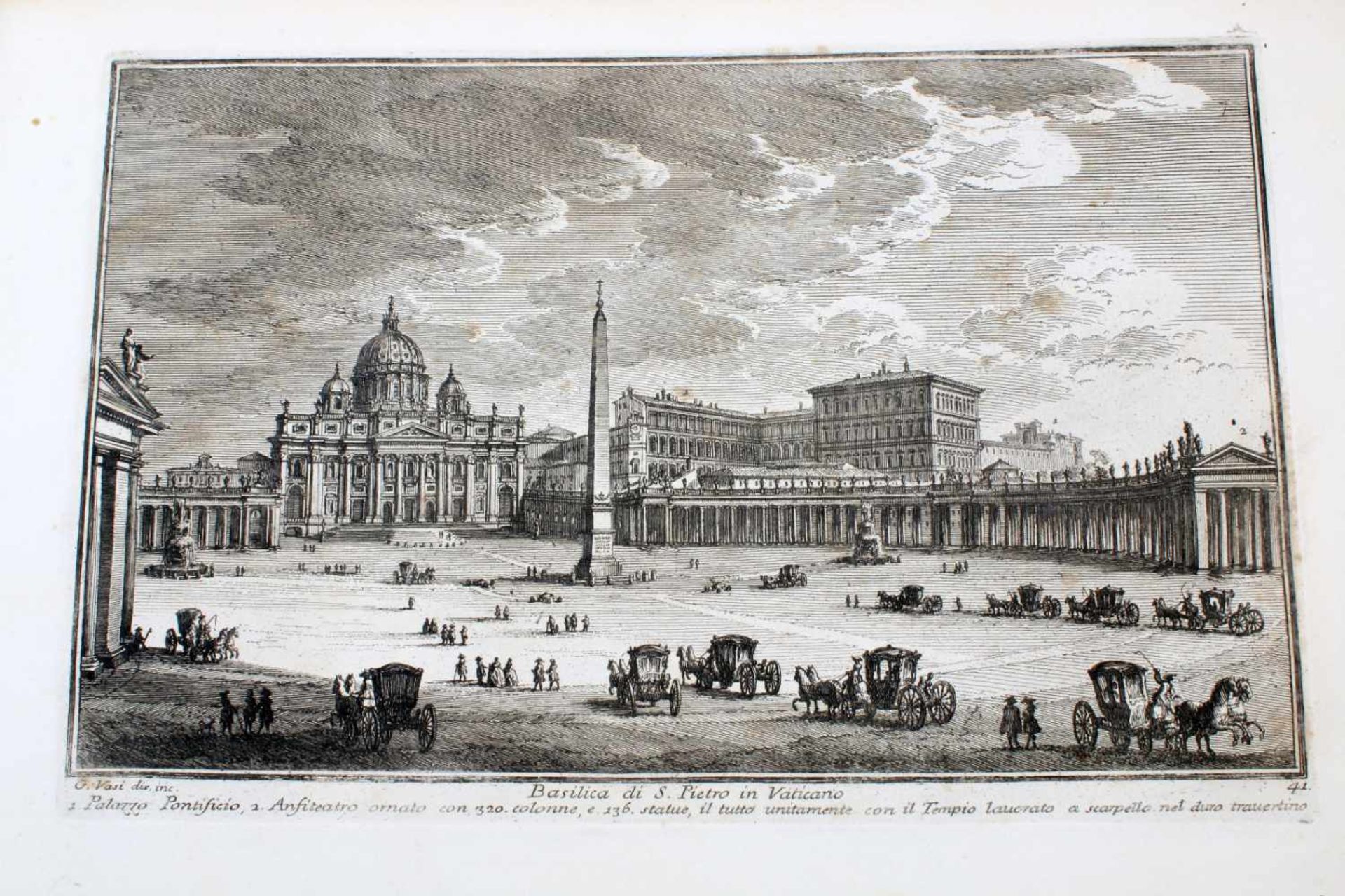 Roma - 64 Originalradierungen Ansichten von Rom - Giuseppe Vasi (1710 - 1782) Die Radierungen sind - Image 16 of 69